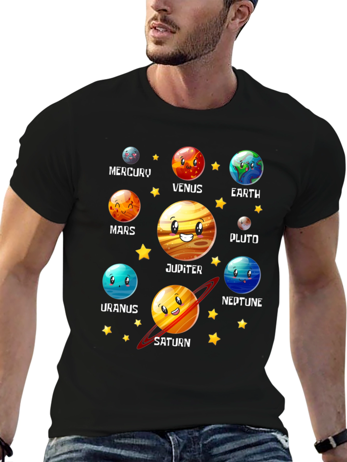 Cartoon Planets T-Shirt - Solar System Tee