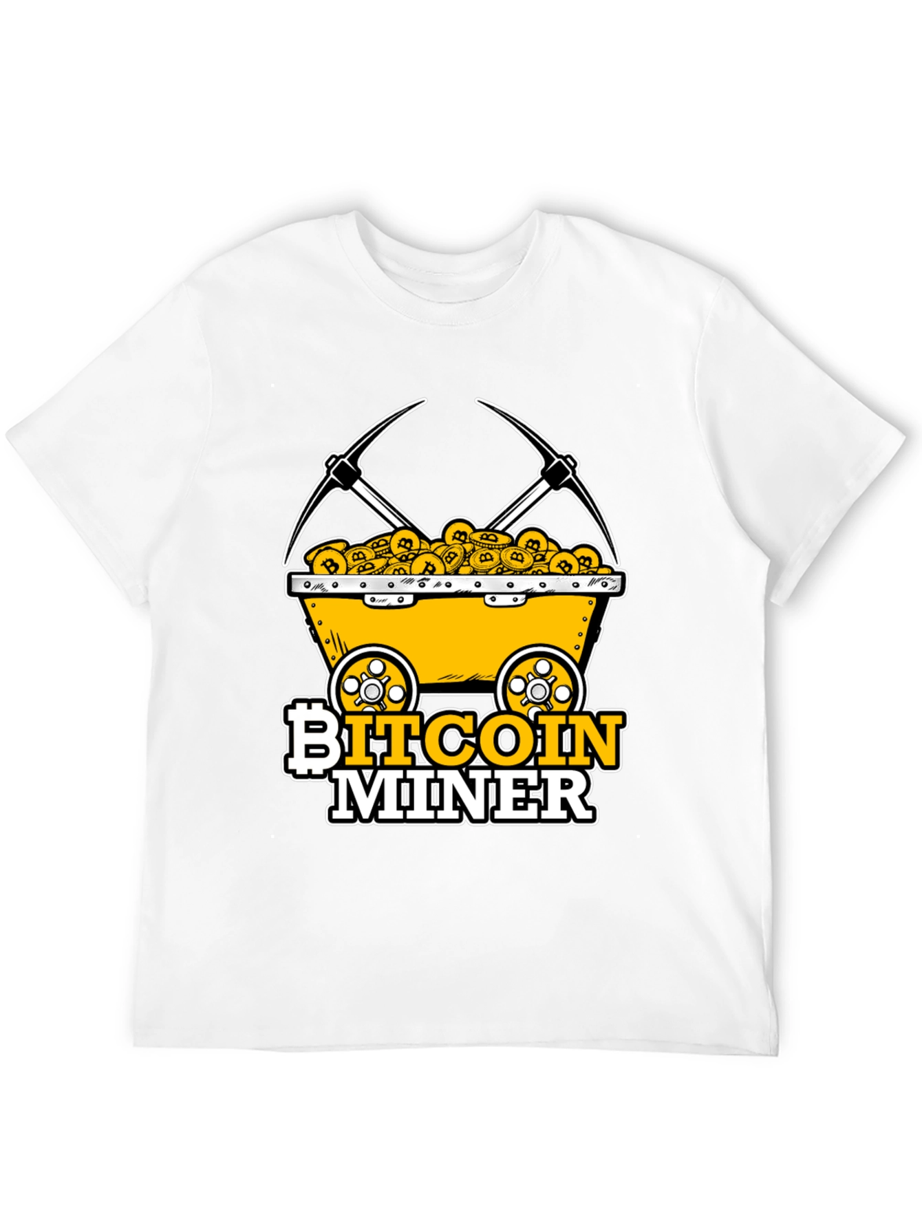 Bitcoin Miner T-Shirt - Crypto Mining Cart Design