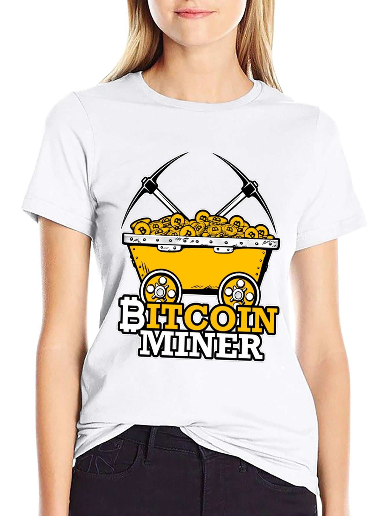 Bitcoin Miner T-Shirt - Crypto Mining Cart Design