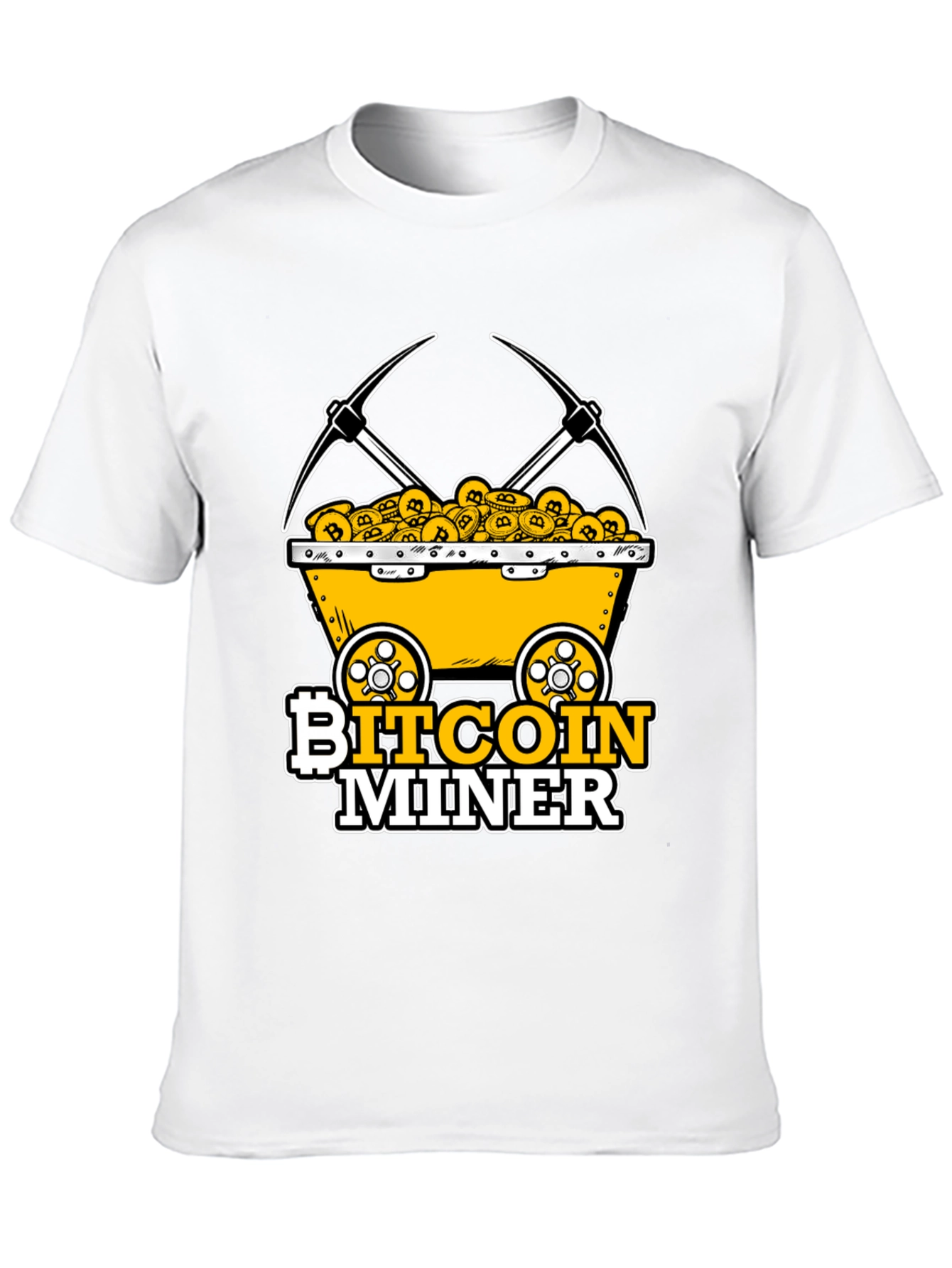 Bitcoin Miner T-Shirt - Crypto Mining Cart Design