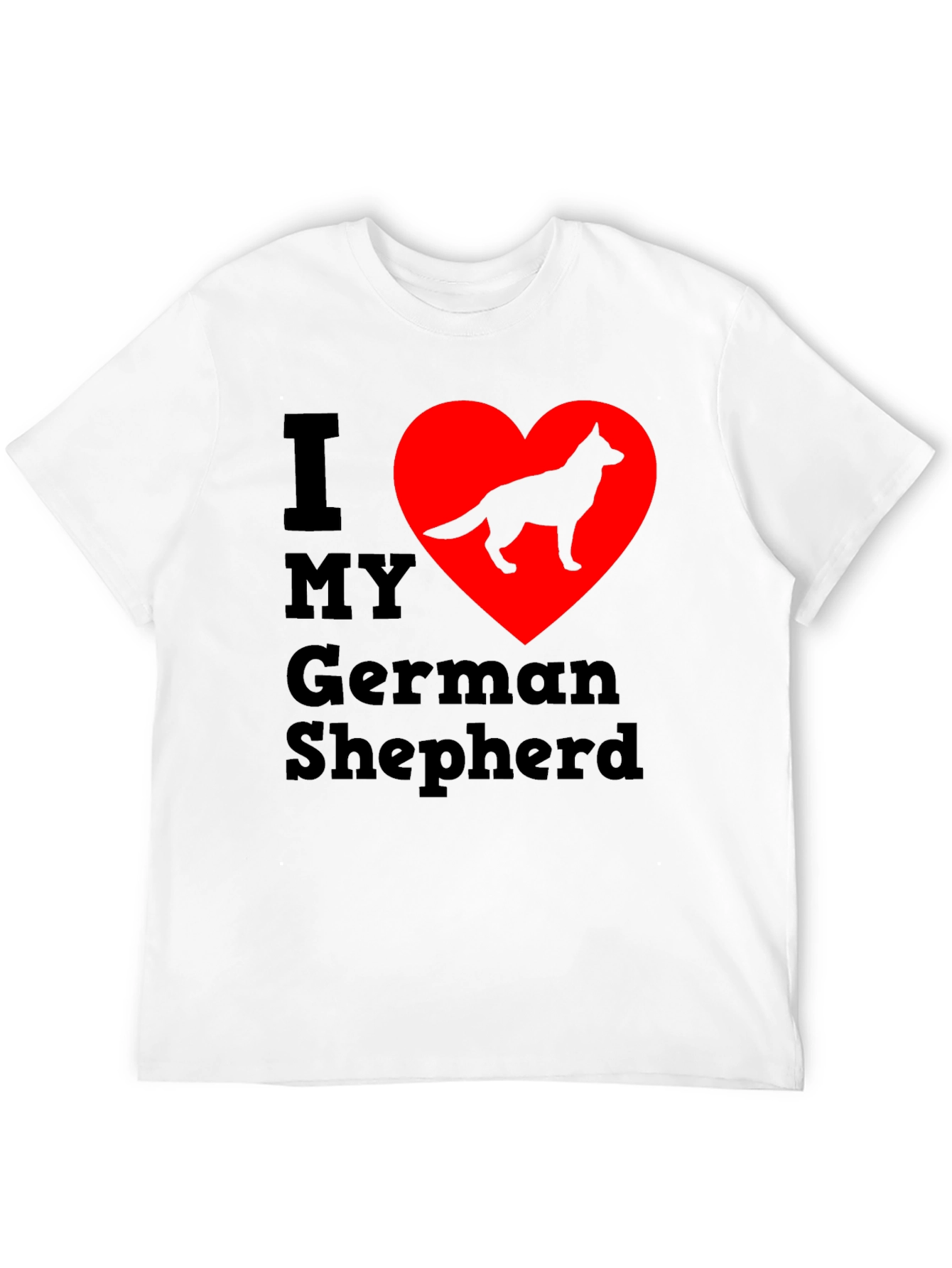 I Love My German Shepherd Black T-Shirt