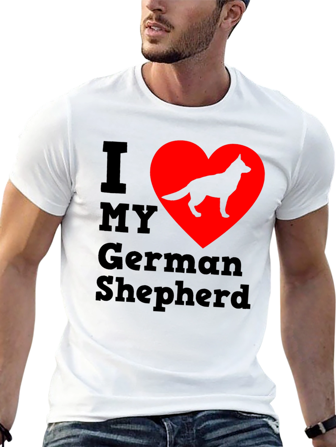 I Love My German Shepherd Black T-Shirt