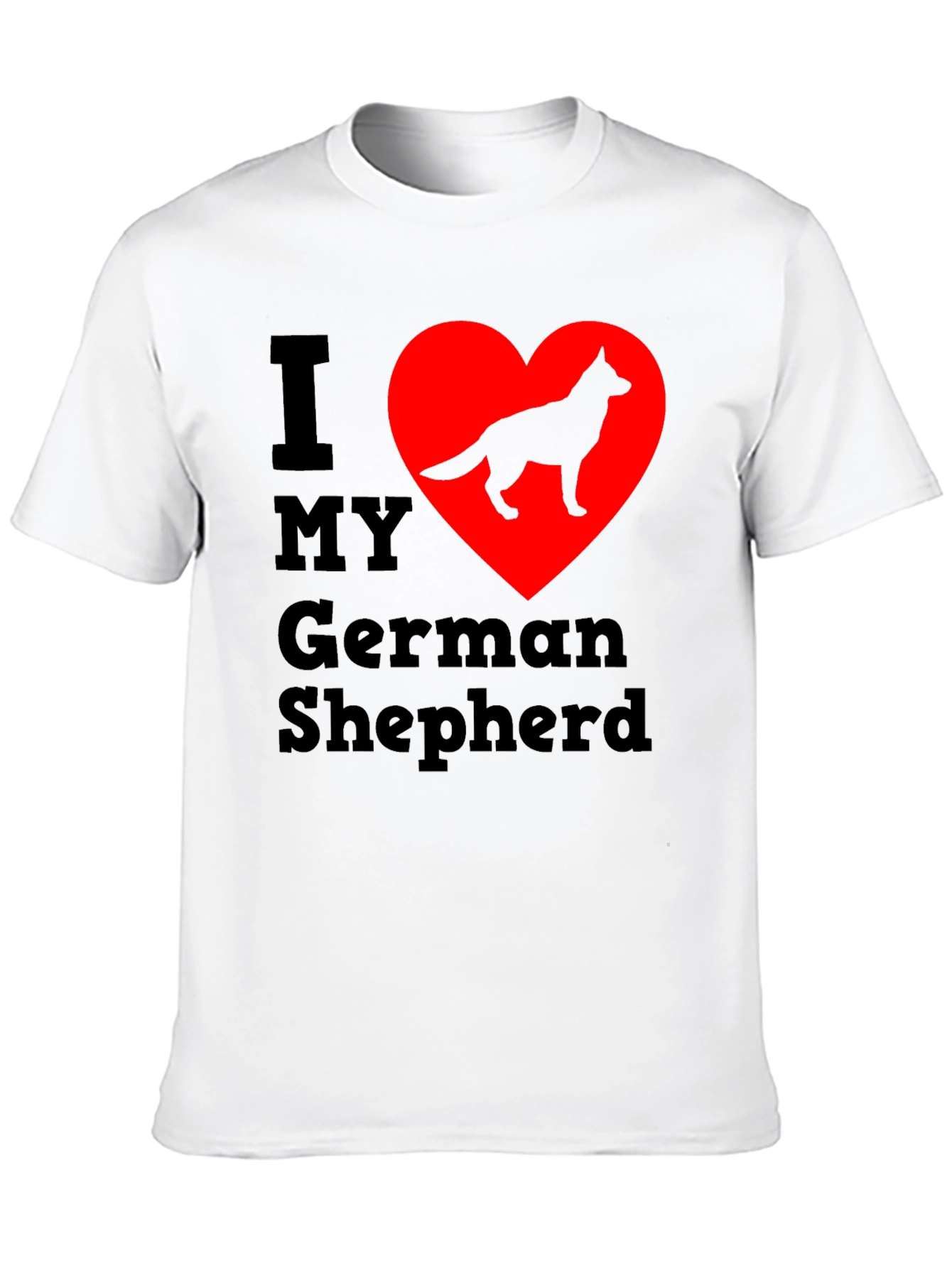 I Love My German Shepherd Black T-Shirt