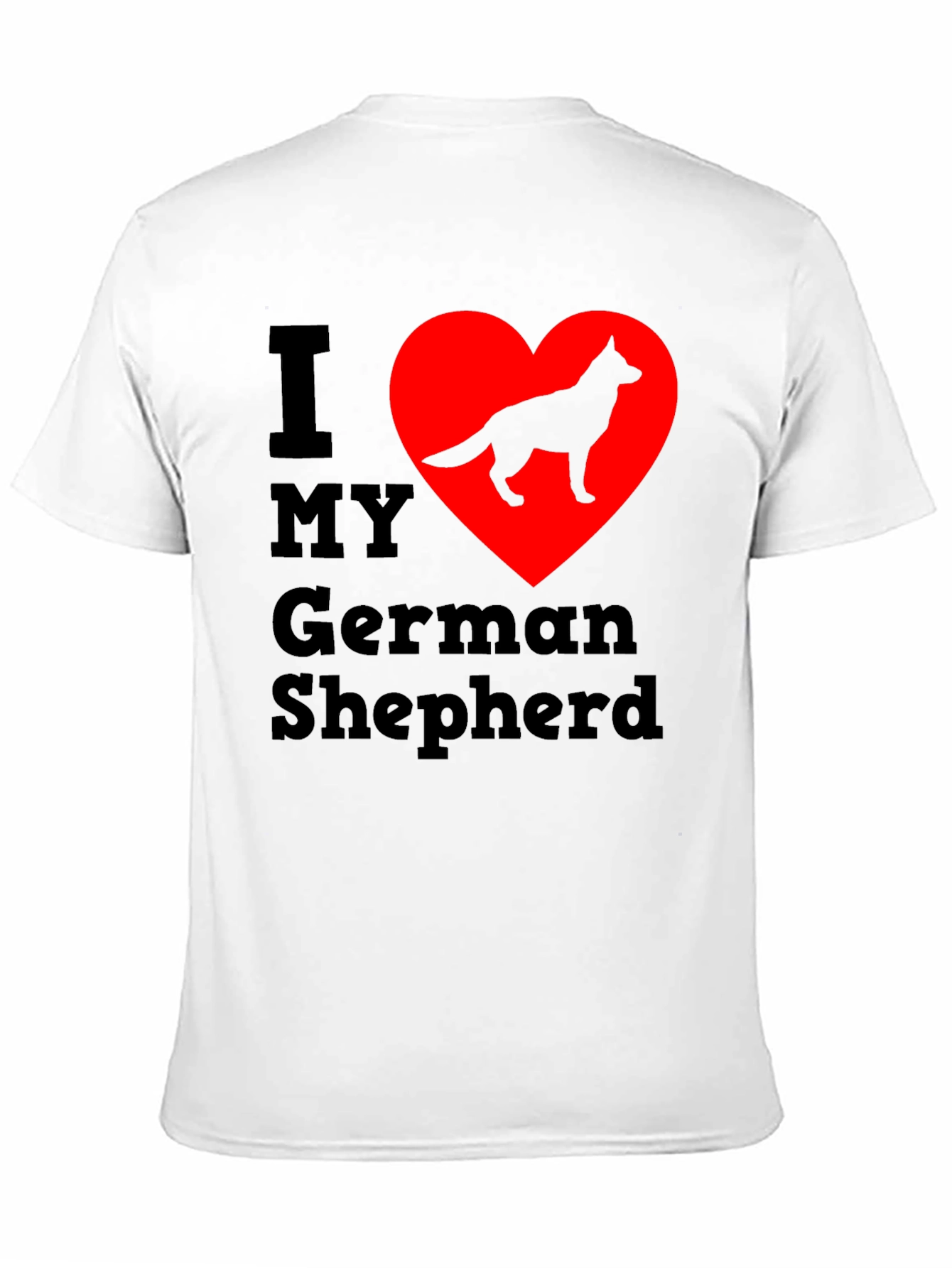 I Love My German Shepherd Black T-Shirt