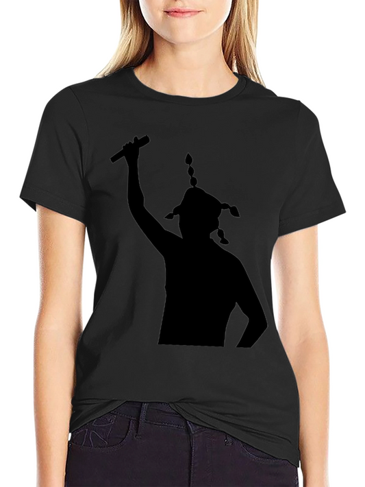 Silhouette Singer Black Graphic T-Shirt