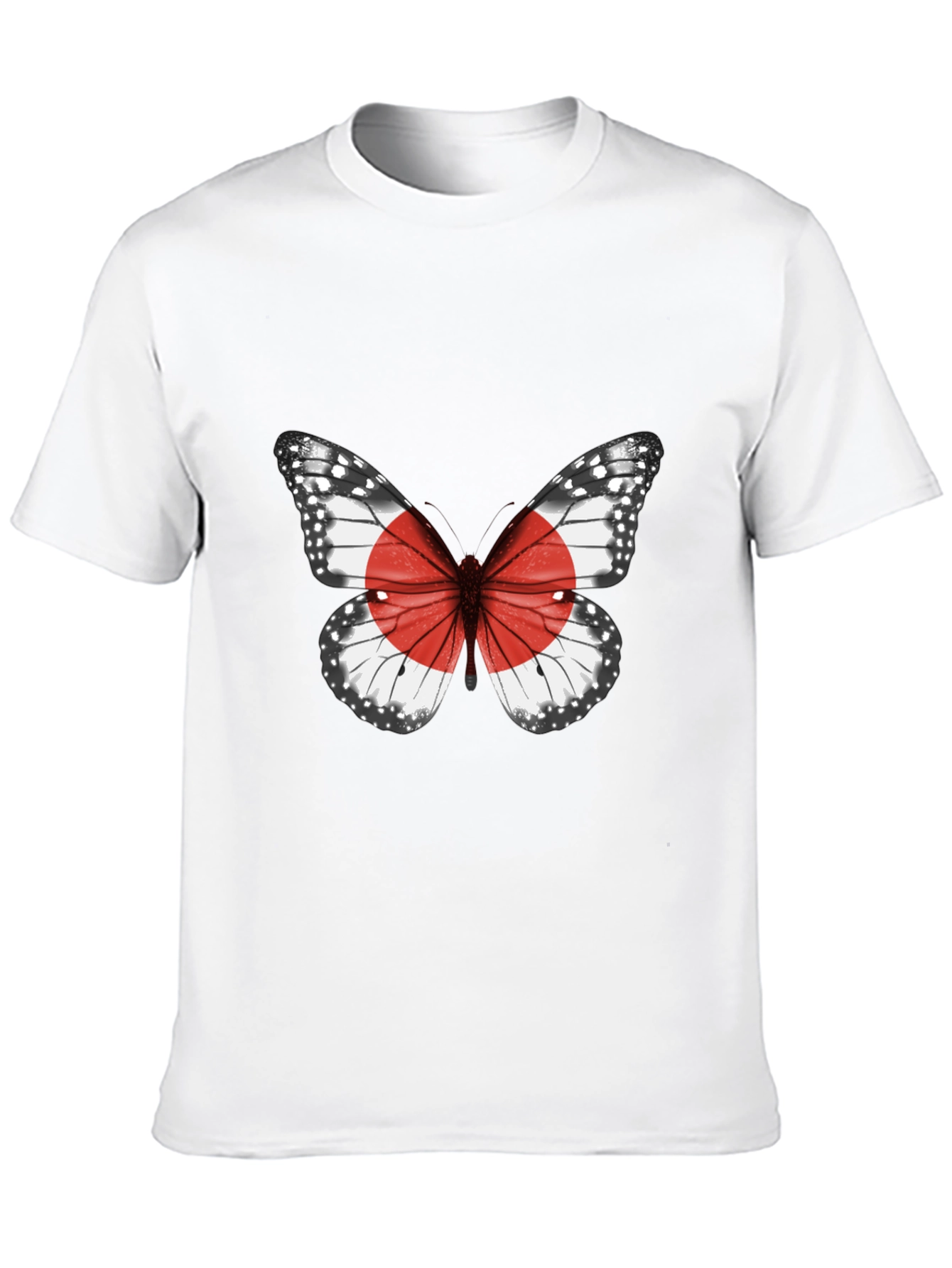 Butterfly Japan Flag Graphic T-Shirt