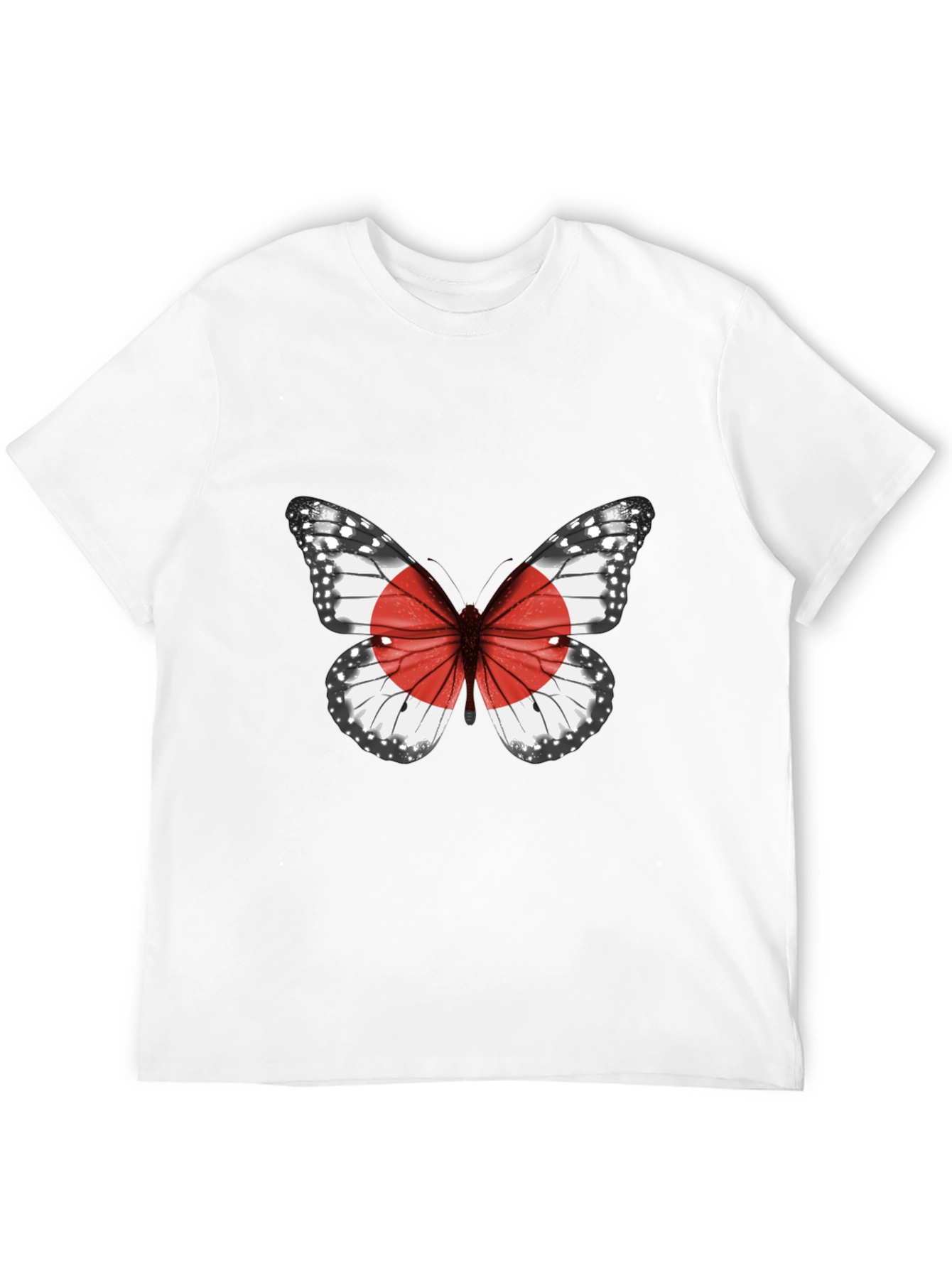 Butterfly Japan Flag Graphic T-Shirt