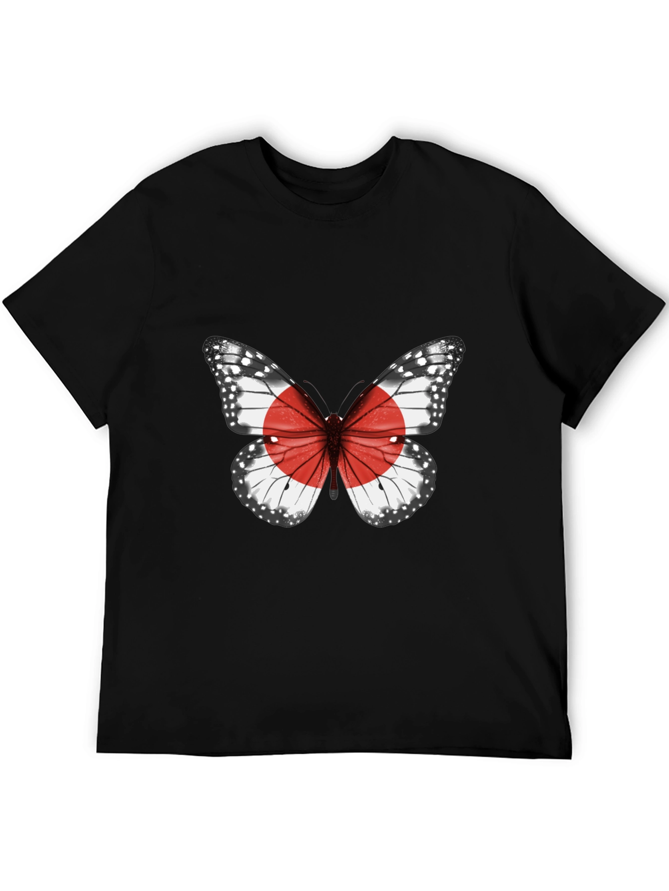 Butterfly Japan Flag Graphic T-Shirt