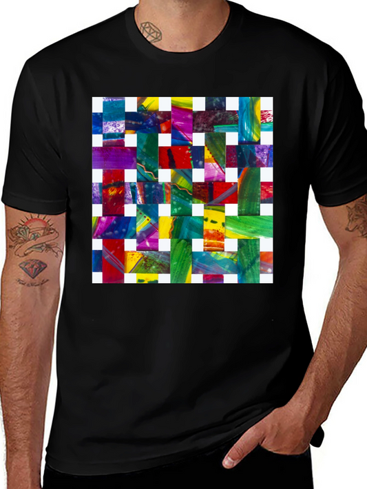Abstract Woven Pattern Graphic Tee