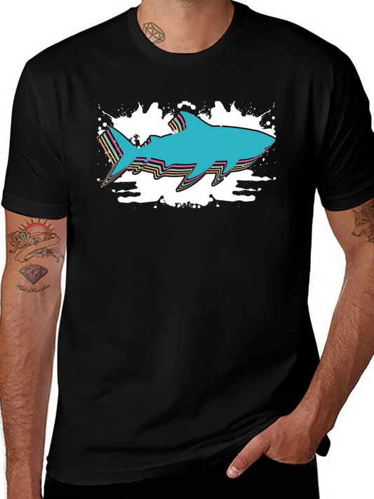Retro Shark Graphic Tee - Black