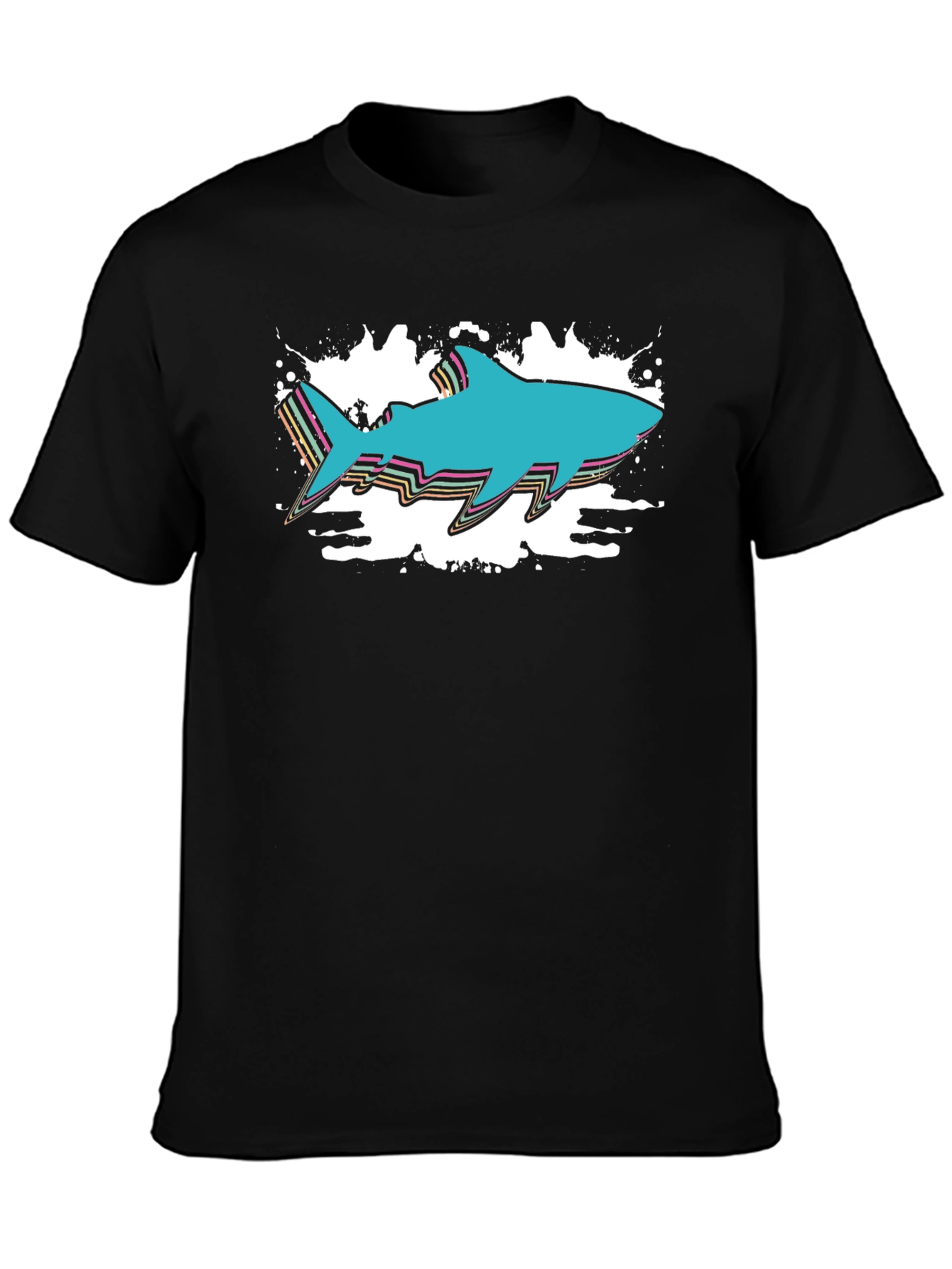 Retro Shark Graphic Tee - Black