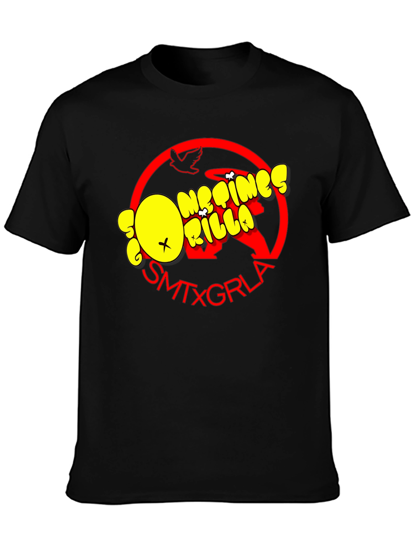 SMTXGRLA Gorillaz Graphic Print Black T-Shirt