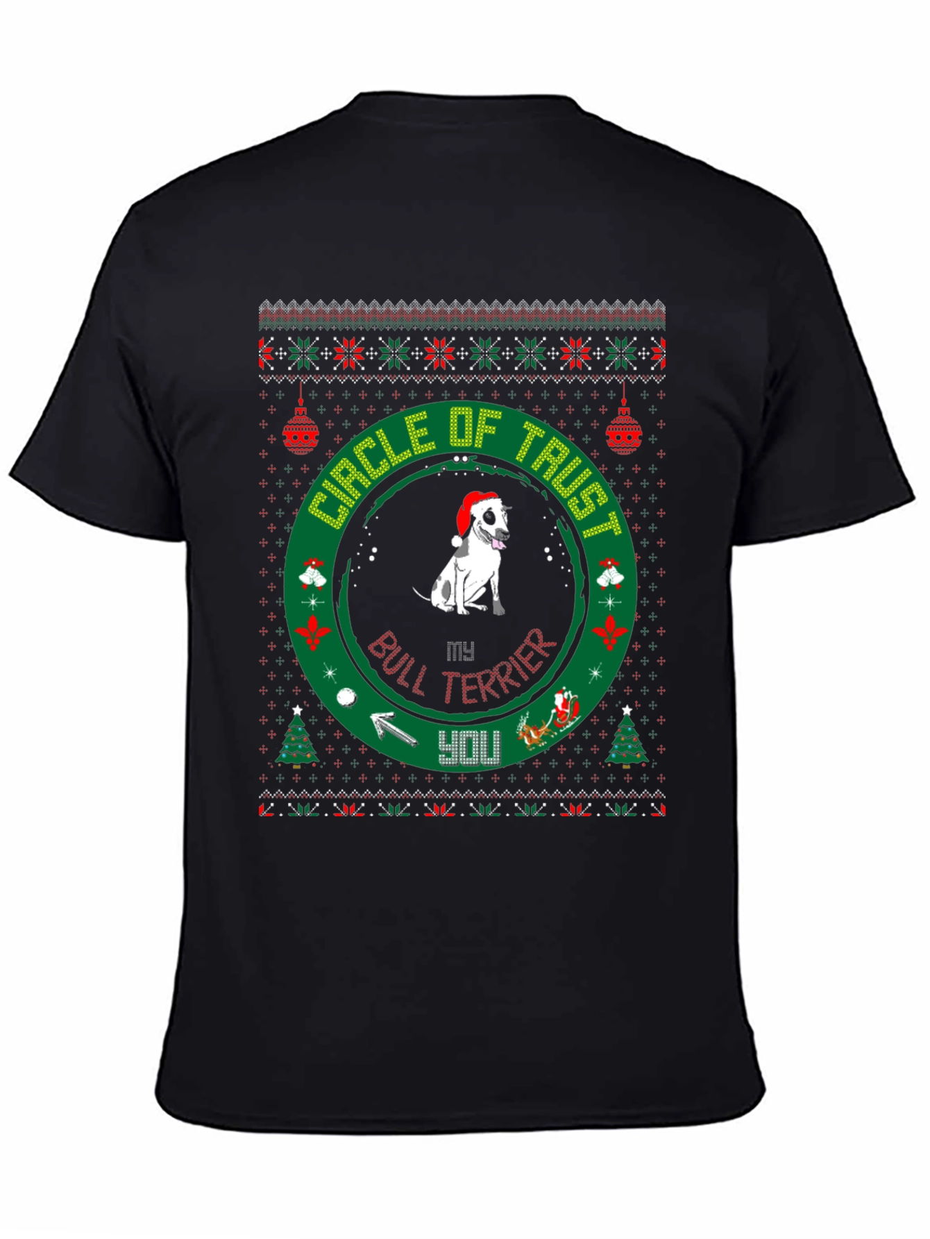 Bull Terrier Christmas Circle of Trust T-Shirt