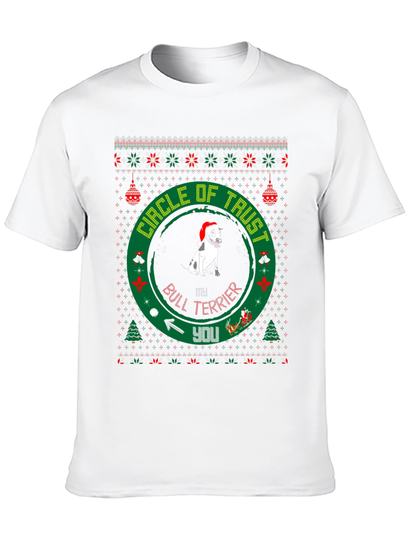 Bull Terrier Christmas Circle of Trust T-Shirt