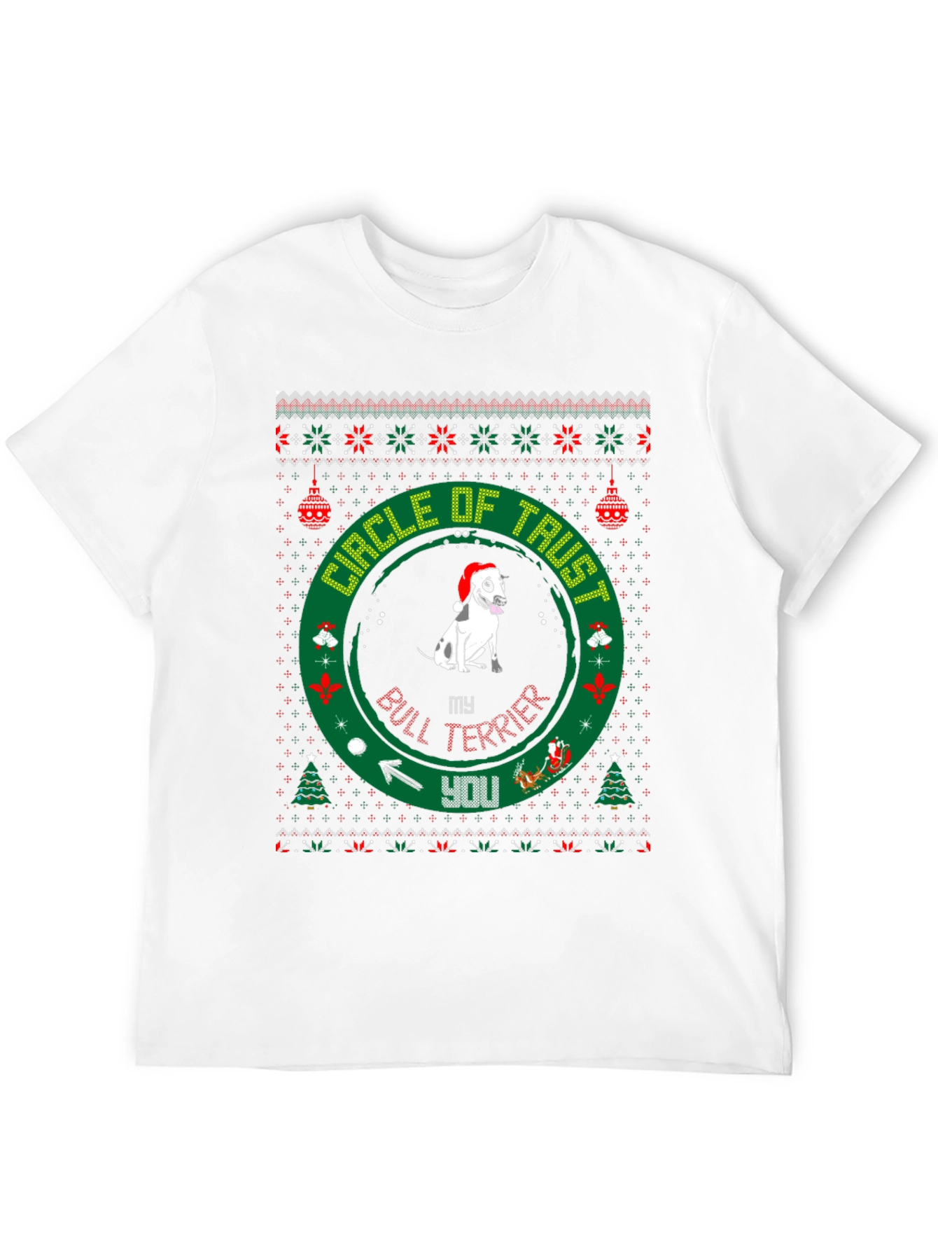 Bull Terrier Christmas Circle of Trust T-Shirt