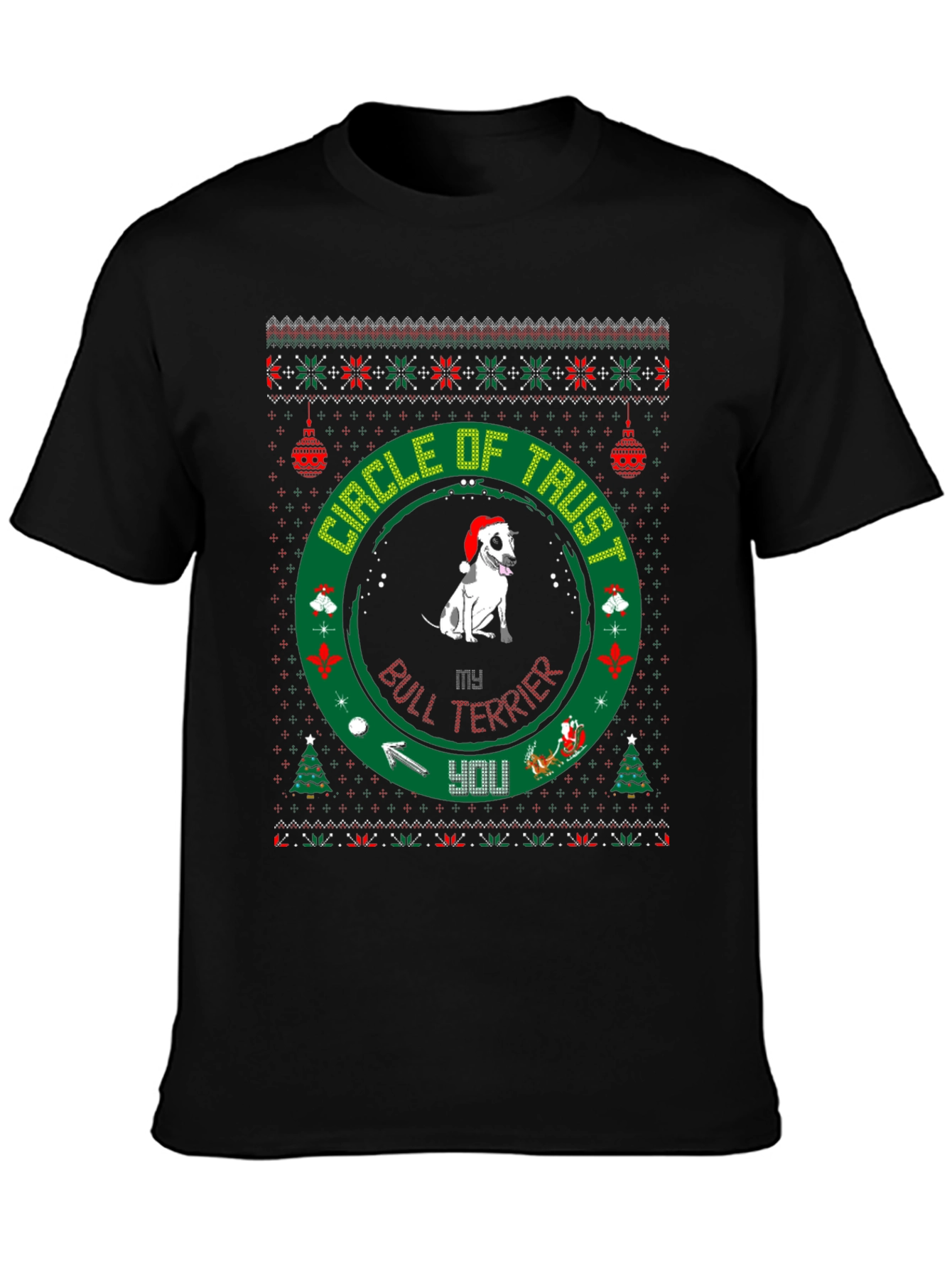 Bull Terrier Christmas Circle of Trust T-Shirt