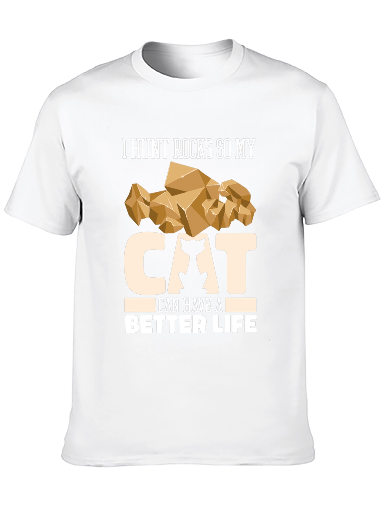 Funny Cat Lover T-Shirt - I Hunt Rocks