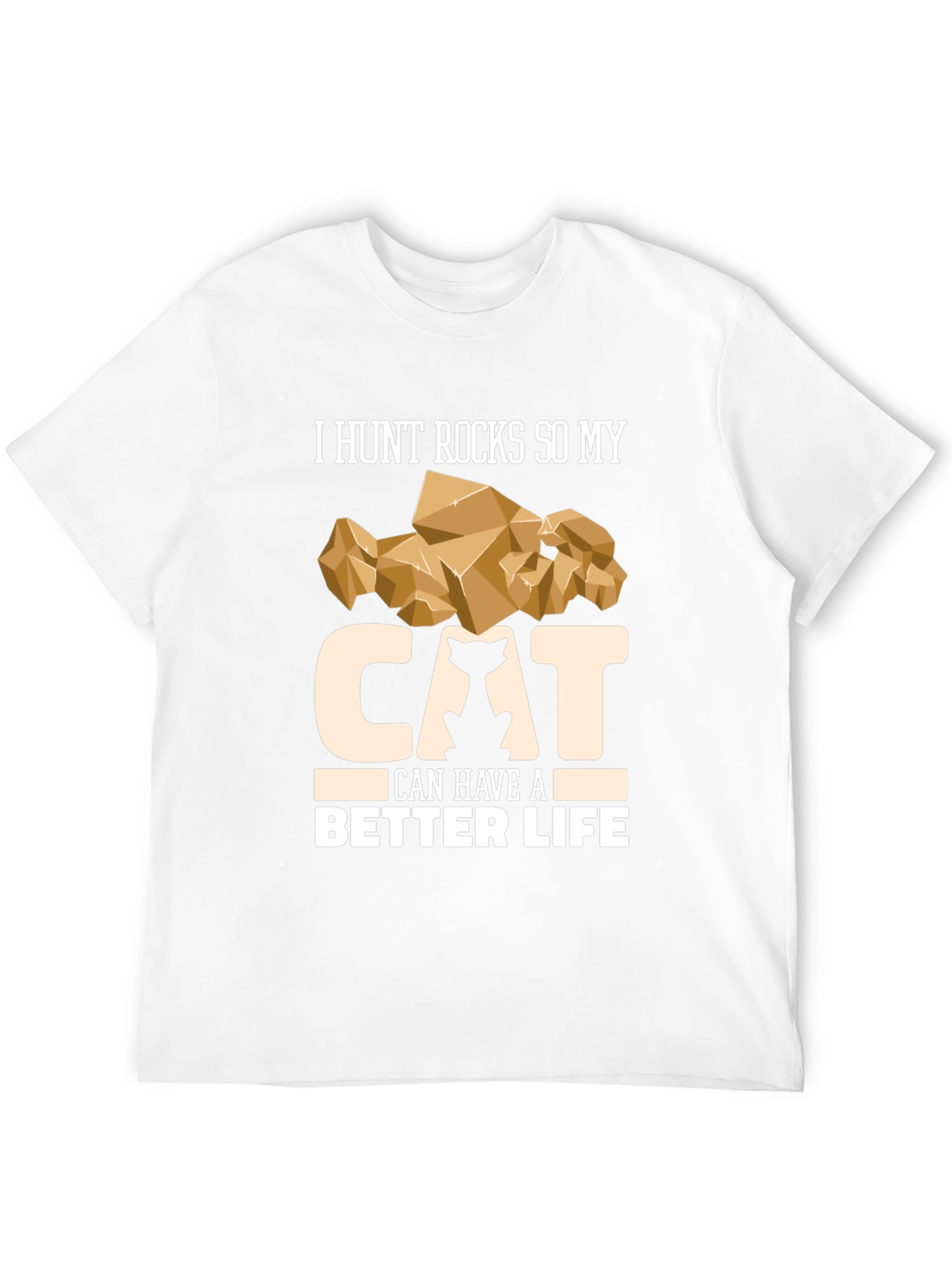 Funny Cat Lover T-Shirt - I Hunt Rocks