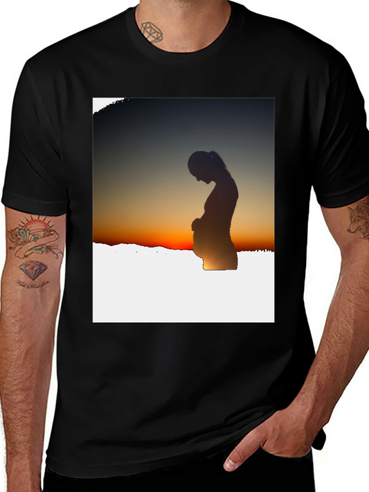 Silhouette Sunset Pregnancy T-Shirt