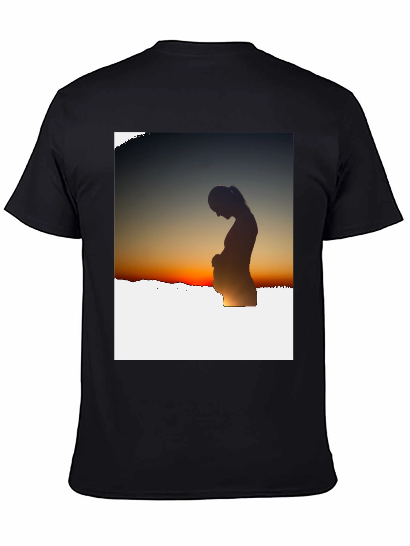Silhouette Sunset Pregnancy T-Shirt