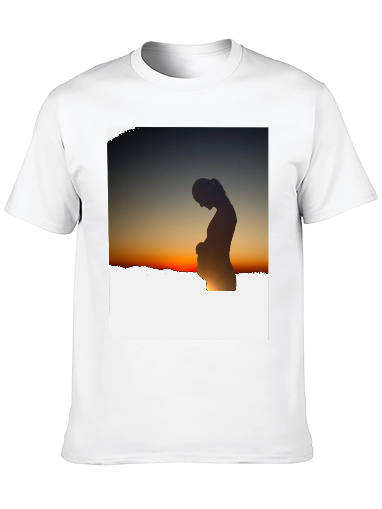 Silhouette Sunset Pregnancy T-Shirt