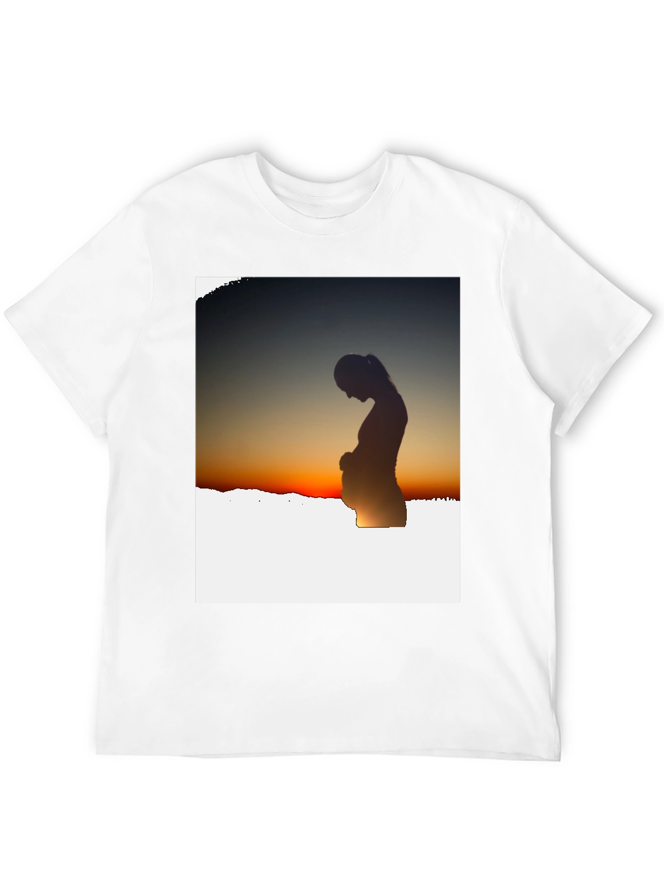 Silhouette Sunset Pregnancy T-Shirt