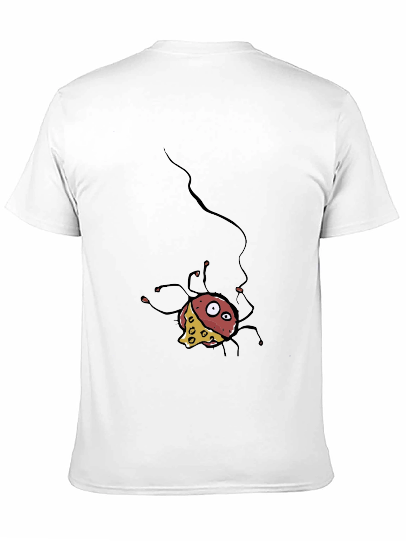 Cartoon Cheese Spider Black T-Shirt