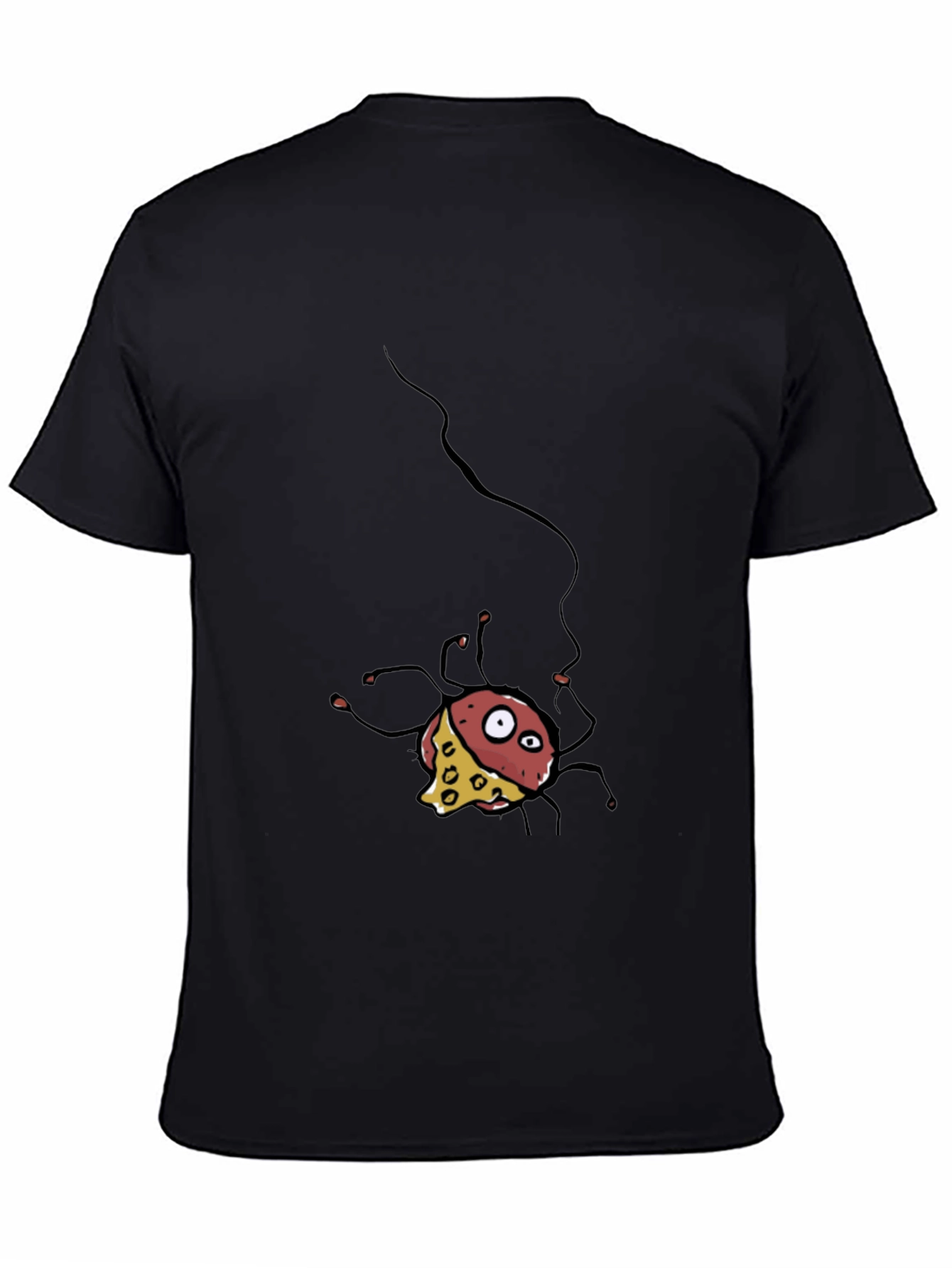 Cartoon Cheese Spider Black T-Shirt