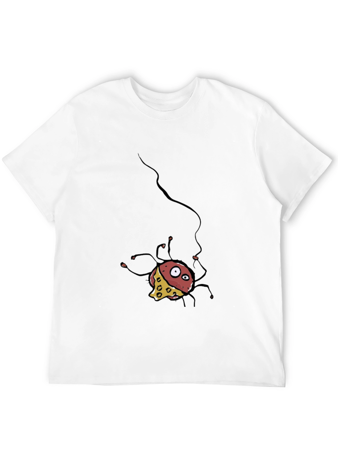 Cartoon Cheese Spider Black T-Shirt