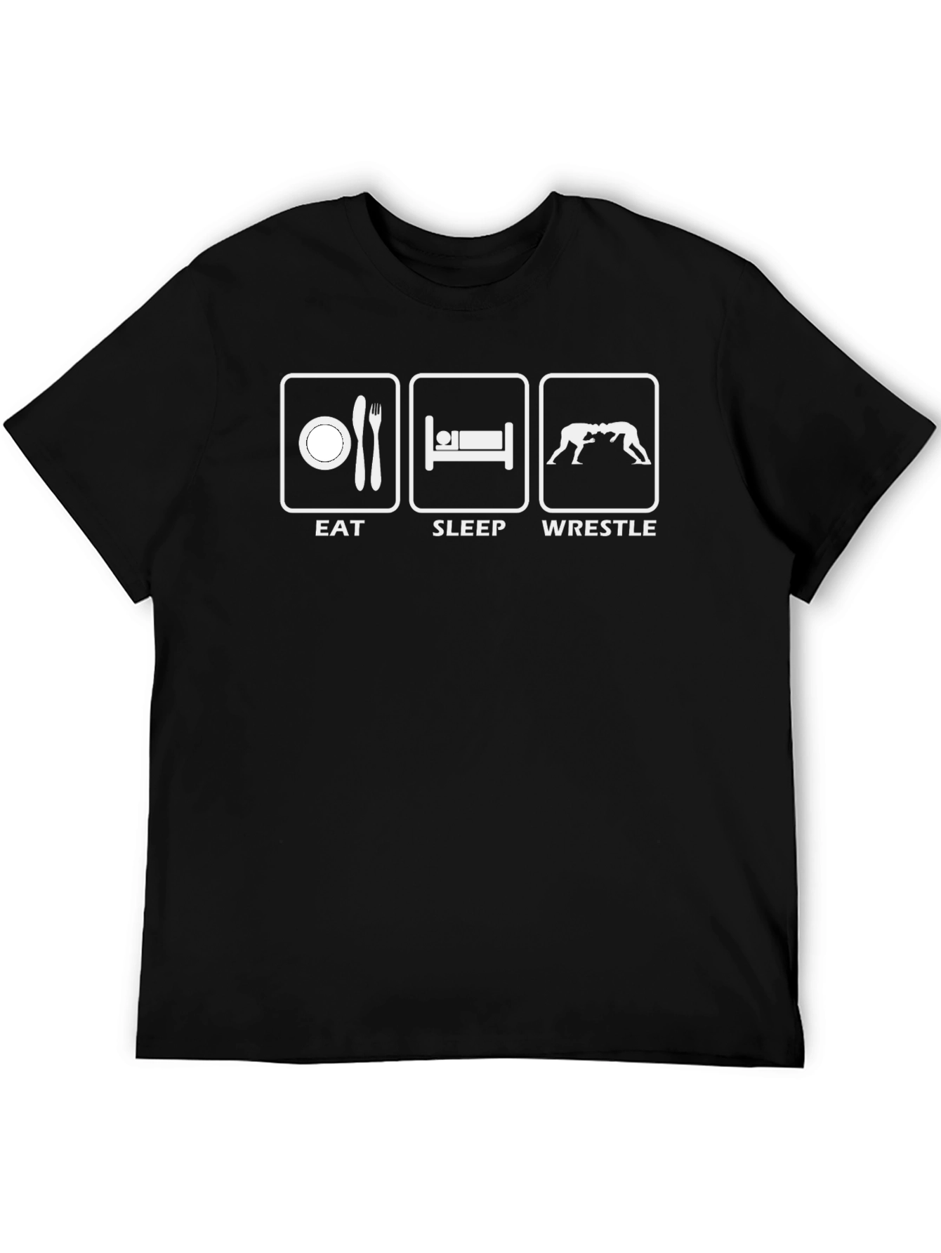 Eat Sleep Wrestle Black T-Shirt