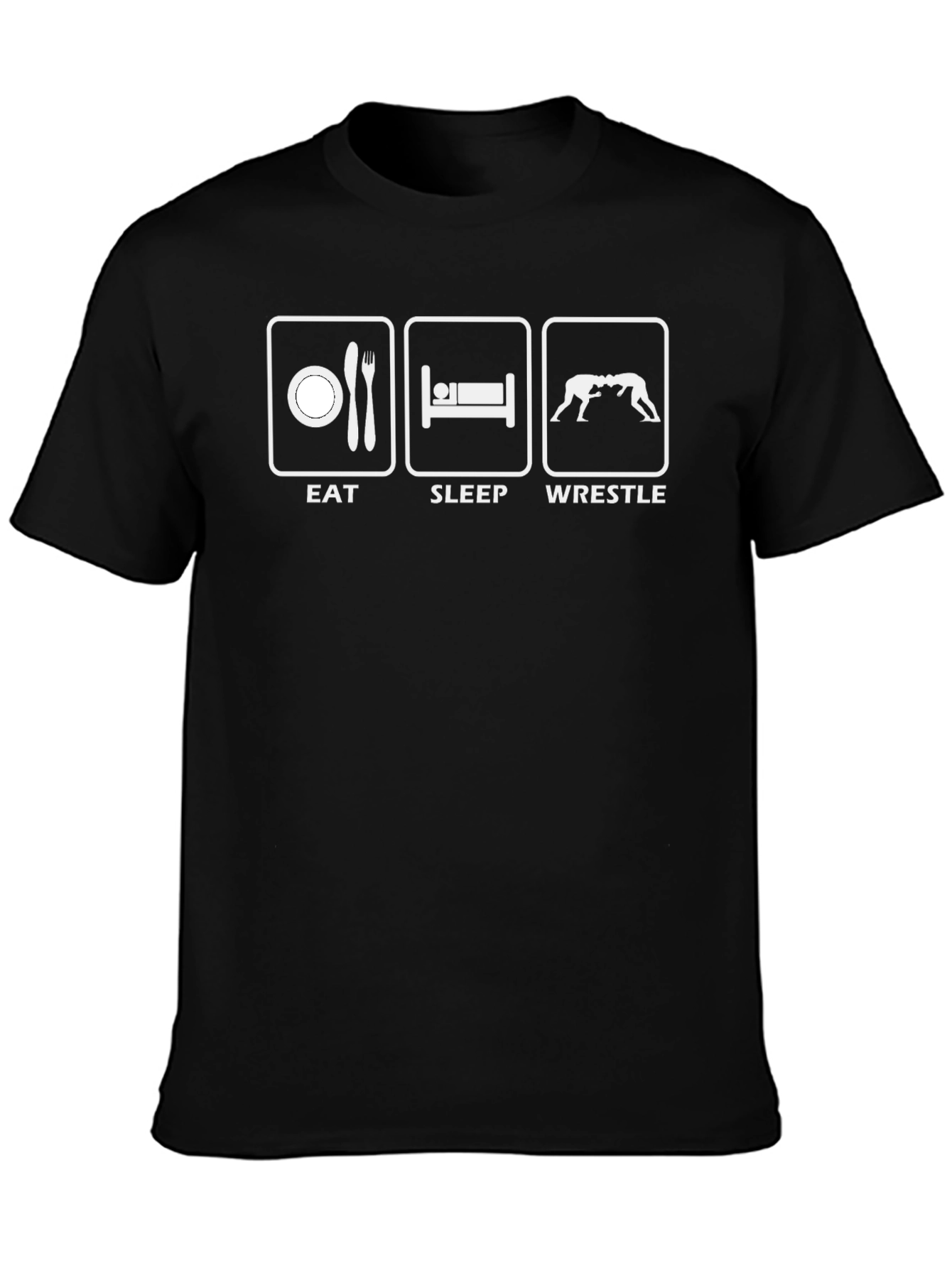 Eat Sleep Wrestle Black T-Shirt