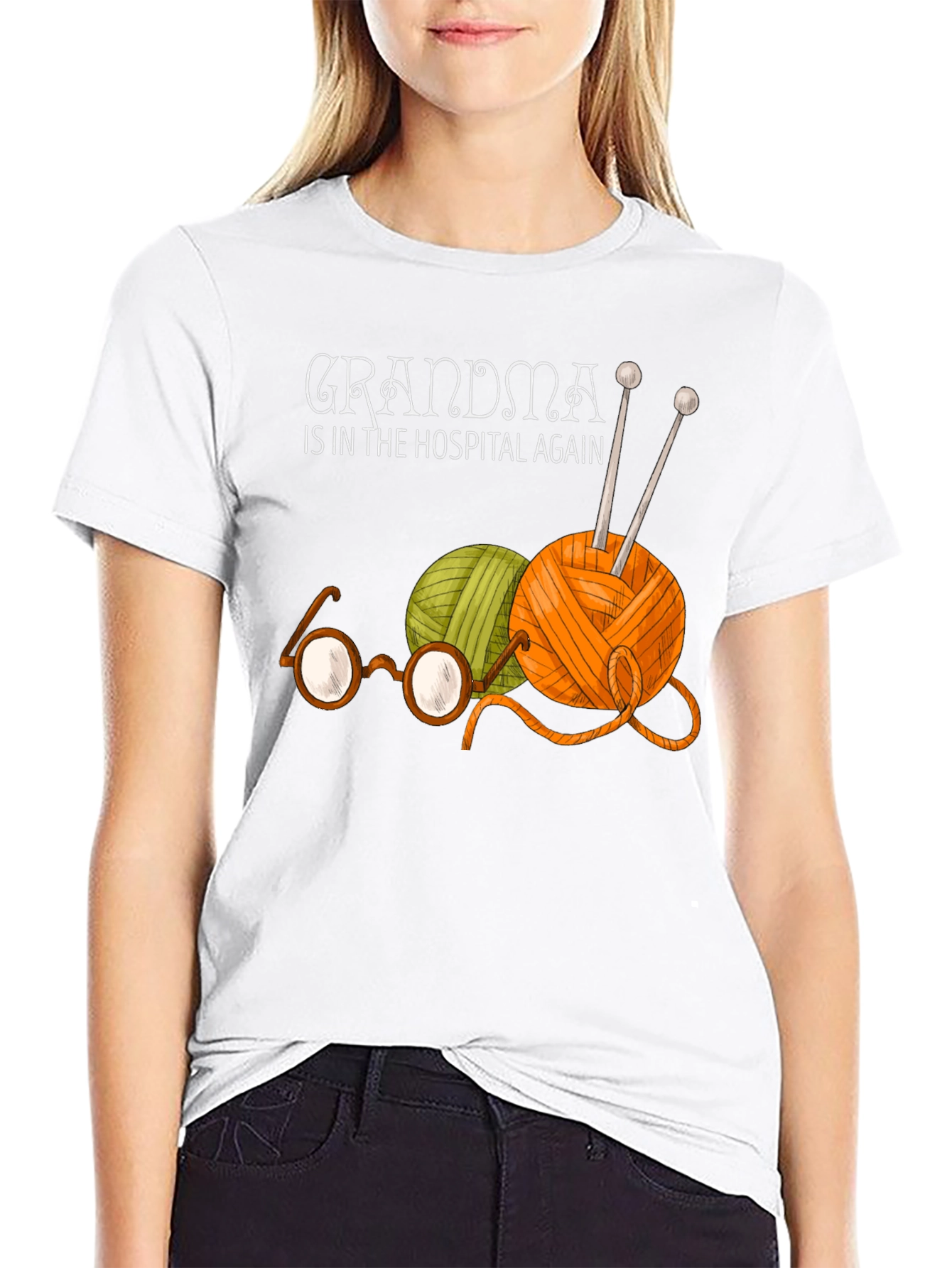 Grandmas Yarn Tee - Knitting Humor T-Shirt