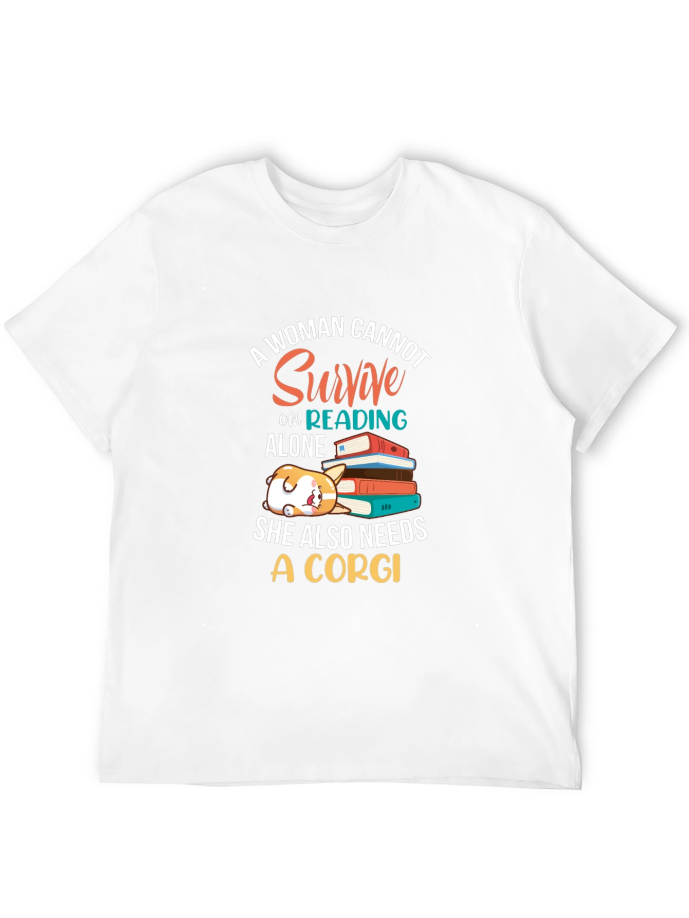 Corgi and Books Womens Graphic Tee