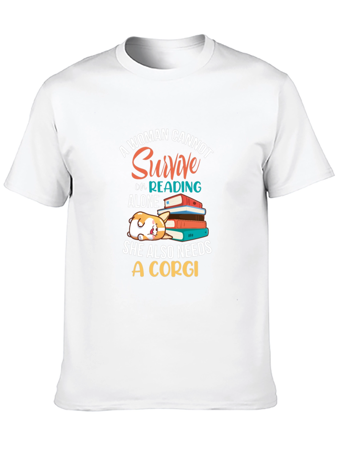 Corgi and Books Womens Graphic Tee