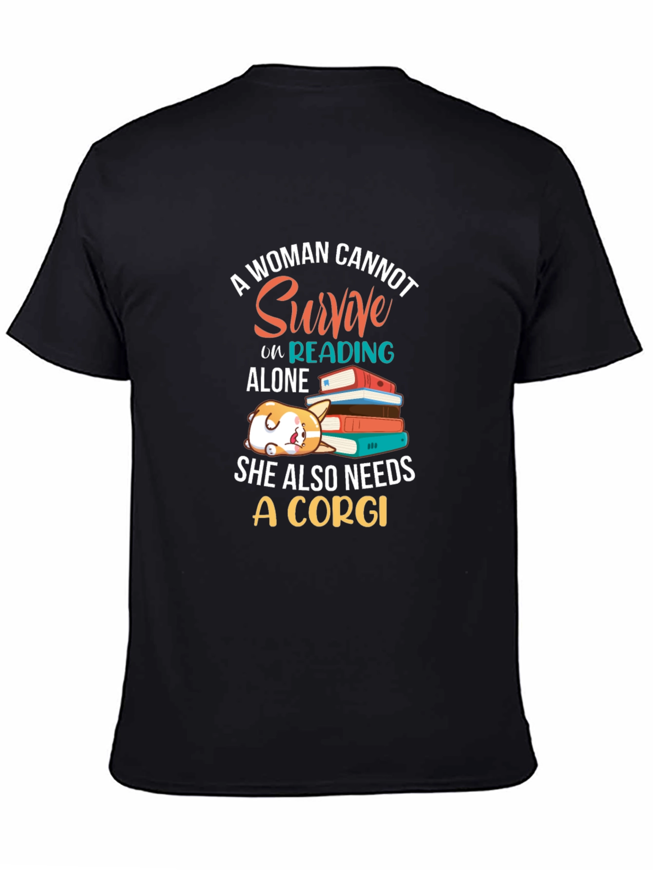 Corgi and Books Womens Graphic Tee