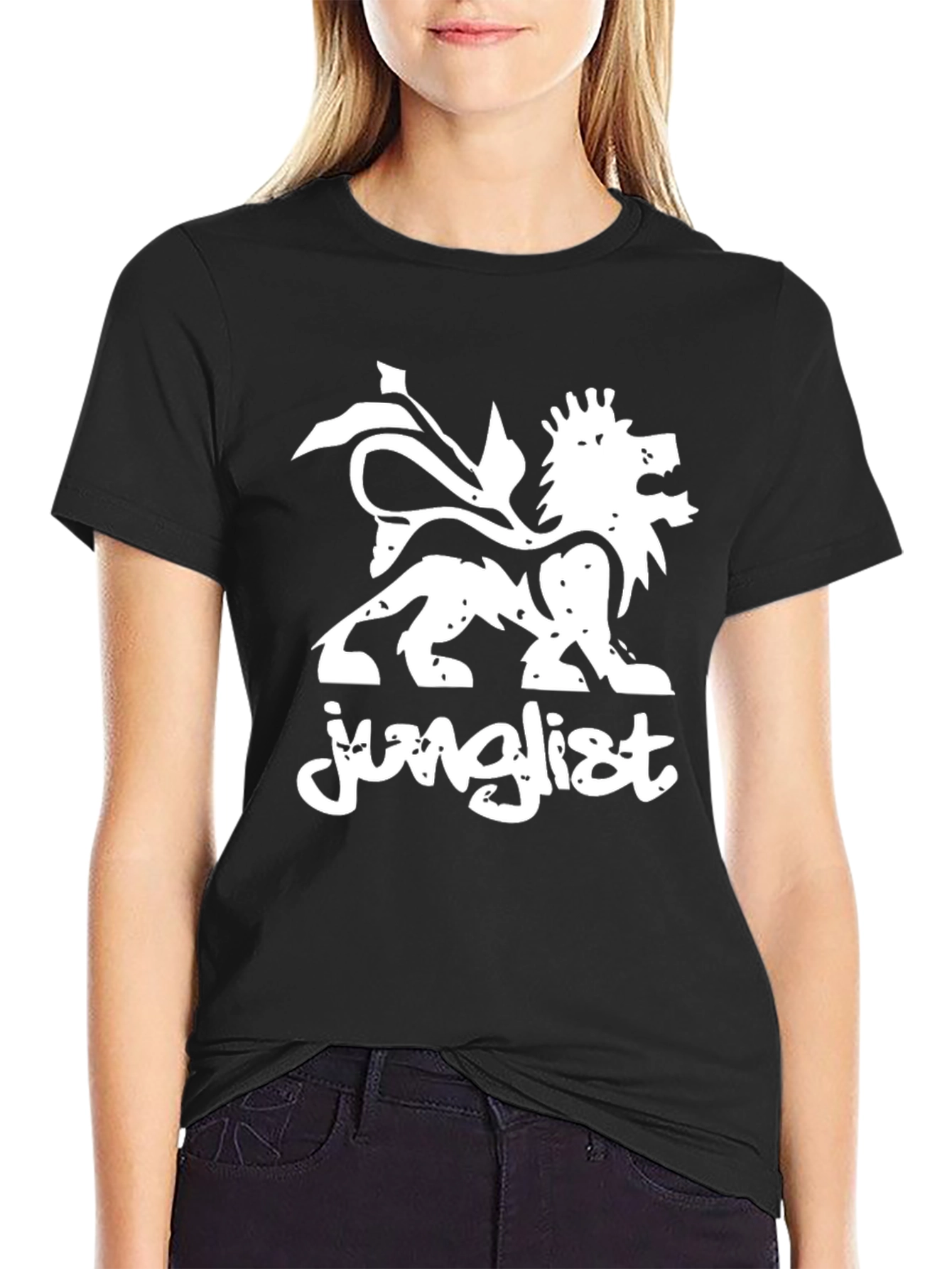 Junglist Lion Graphic Black T-Shirt