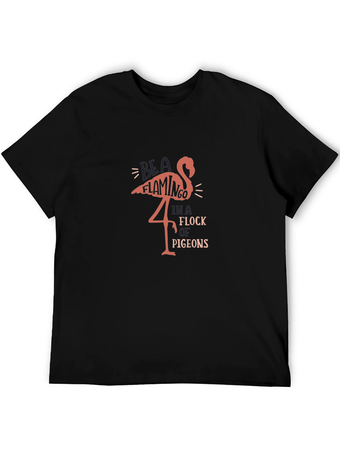 Be a Flamingo Black Graphic Tee