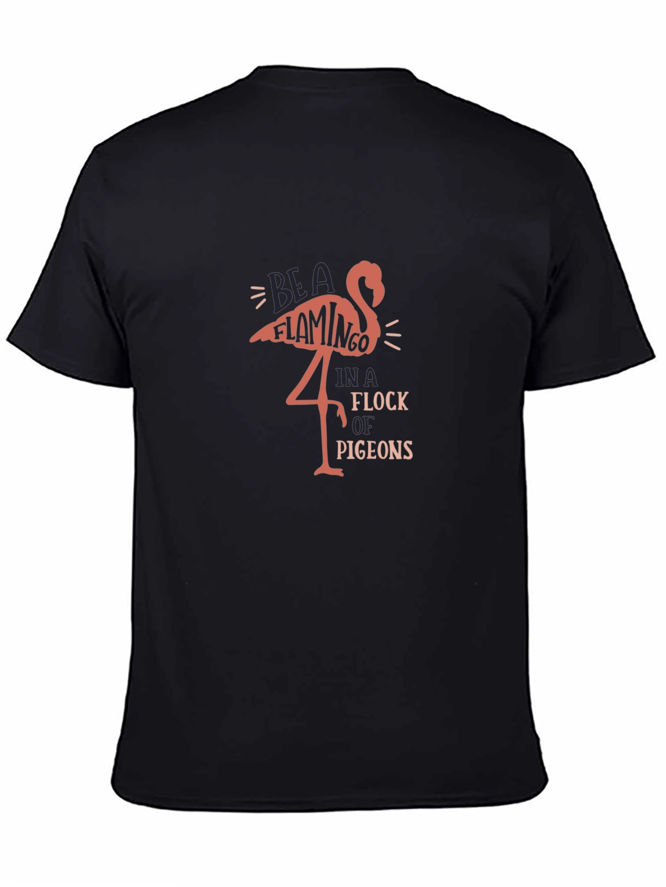 Be a Flamingo Black Graphic Tee