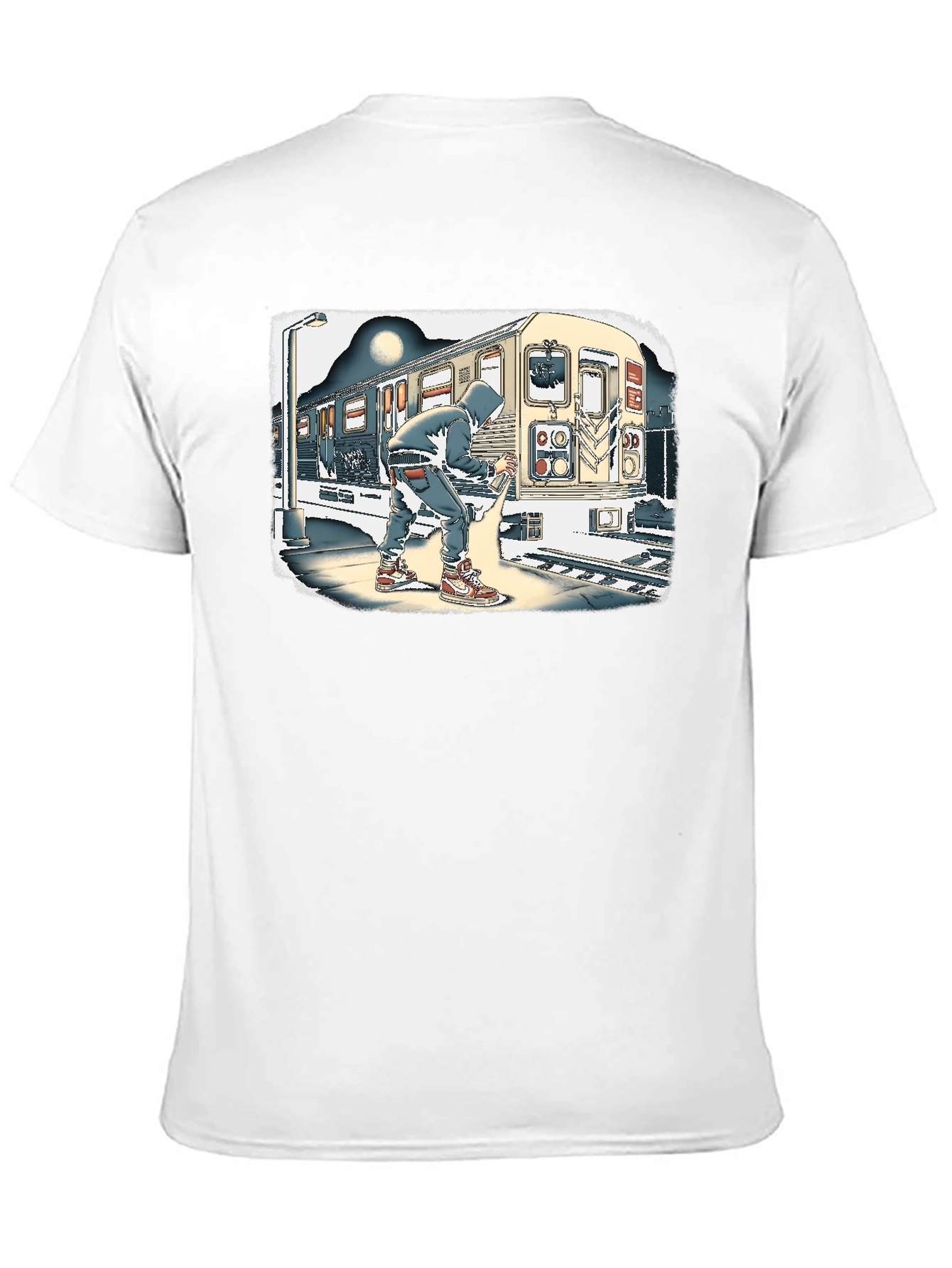 Urban Art T-Shirt - Graffiti Artist on Subway