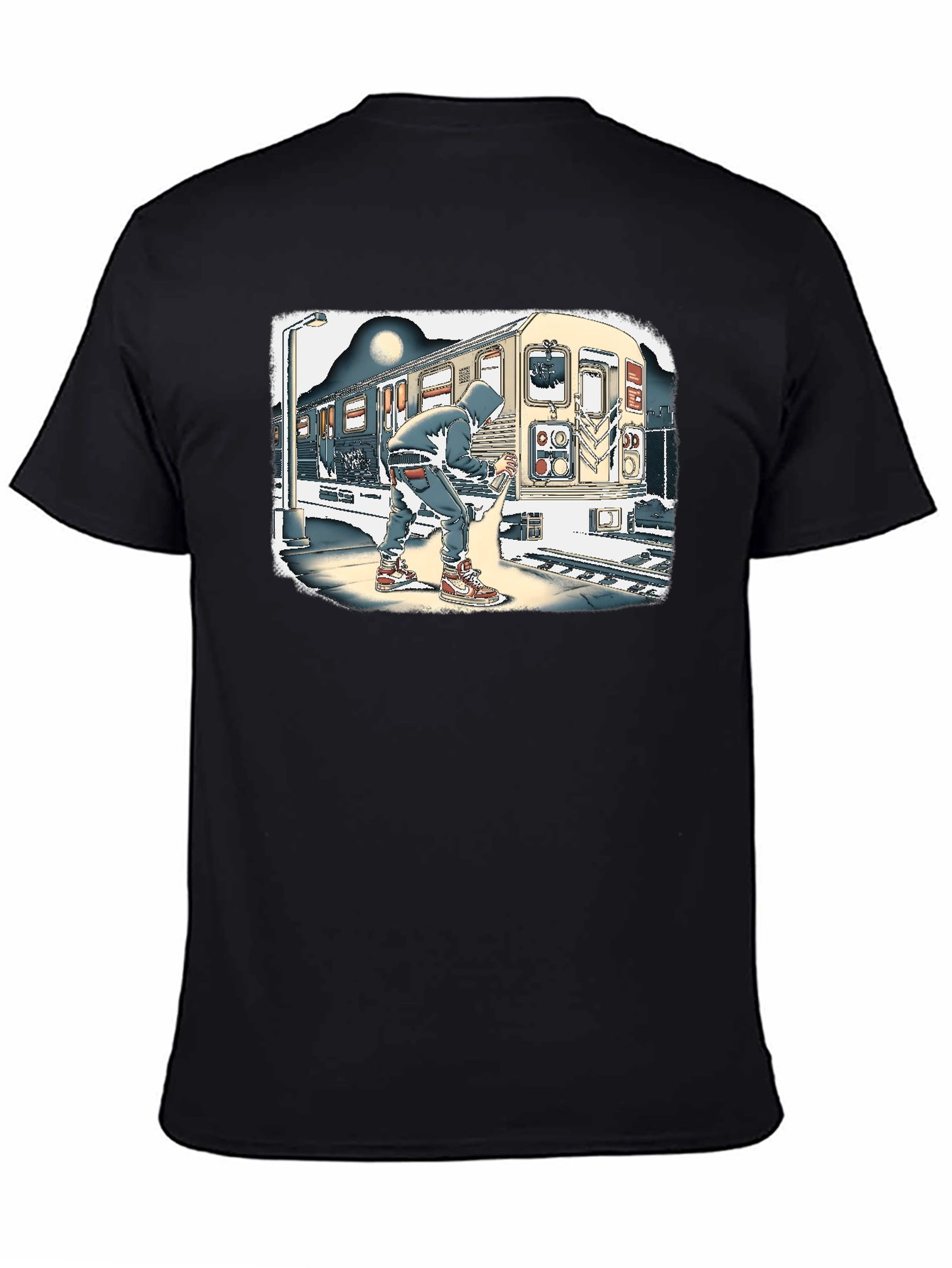 Urban Art T-Shirt - Graffiti Artist on Subway