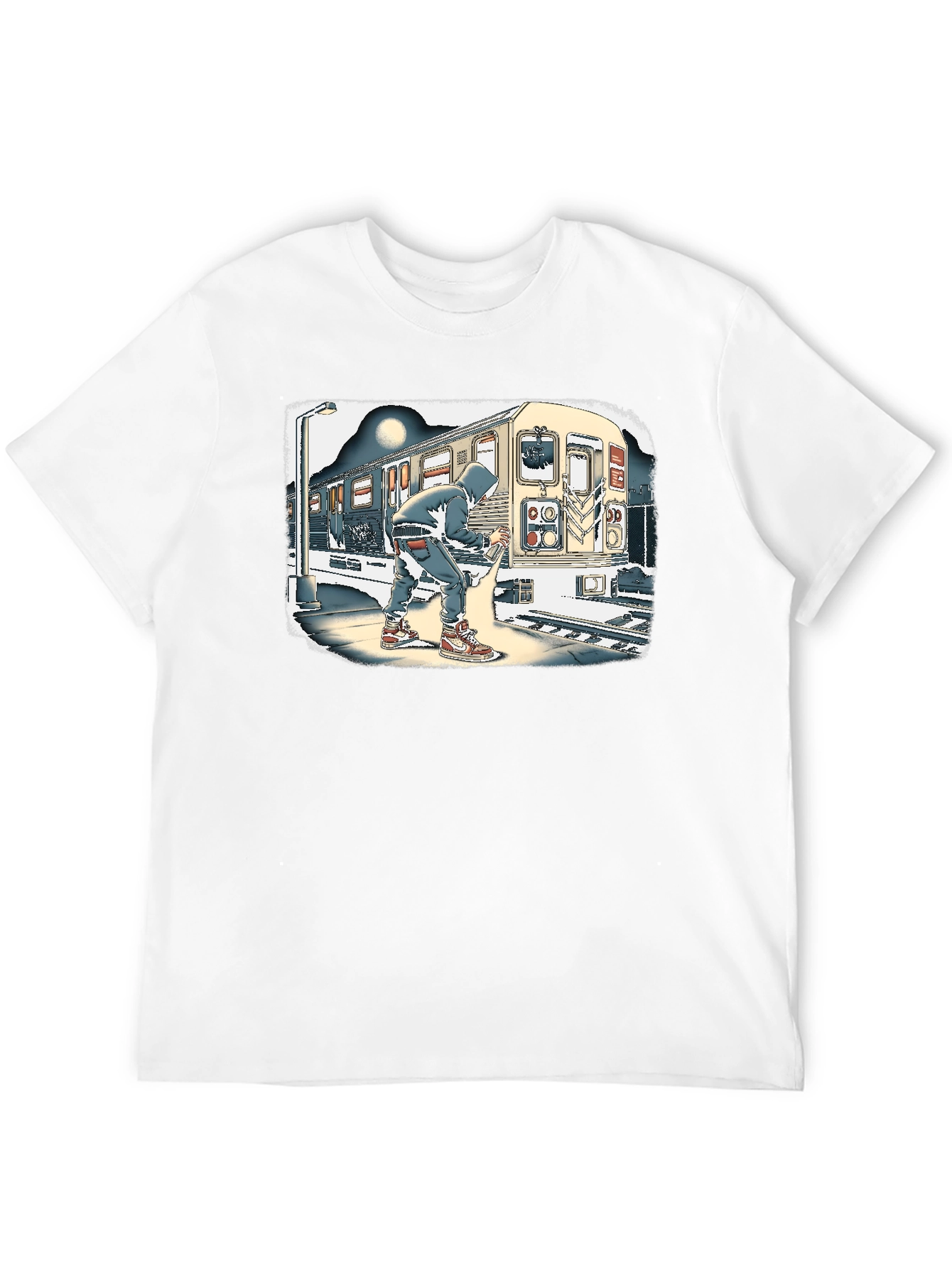Urban Art T-Shirt - Graffiti Artist on Subway