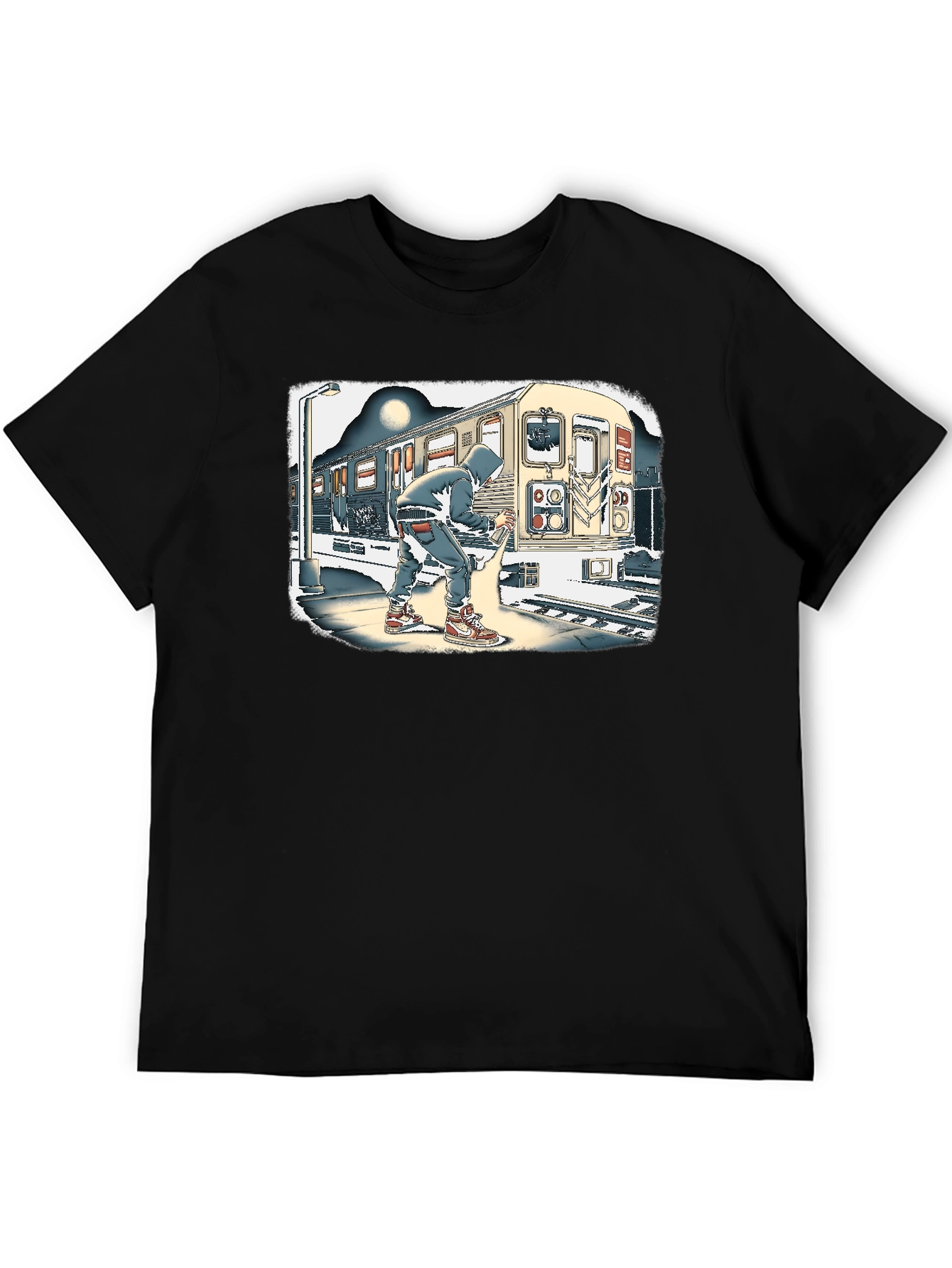Urban Art T-Shirt - Graffiti Artist on Subway