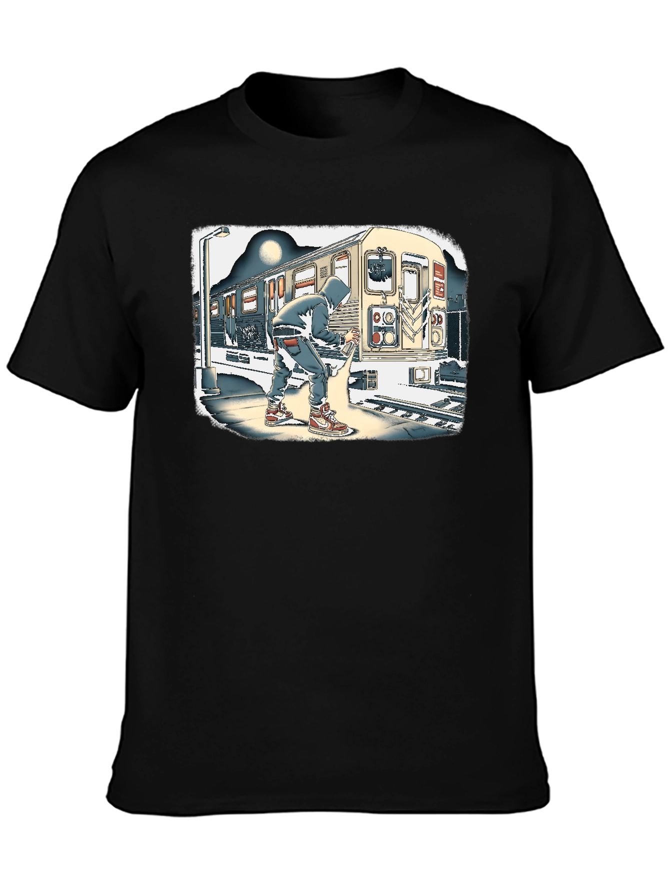 Urban Art T-Shirt - Graffiti Artist on Subway
