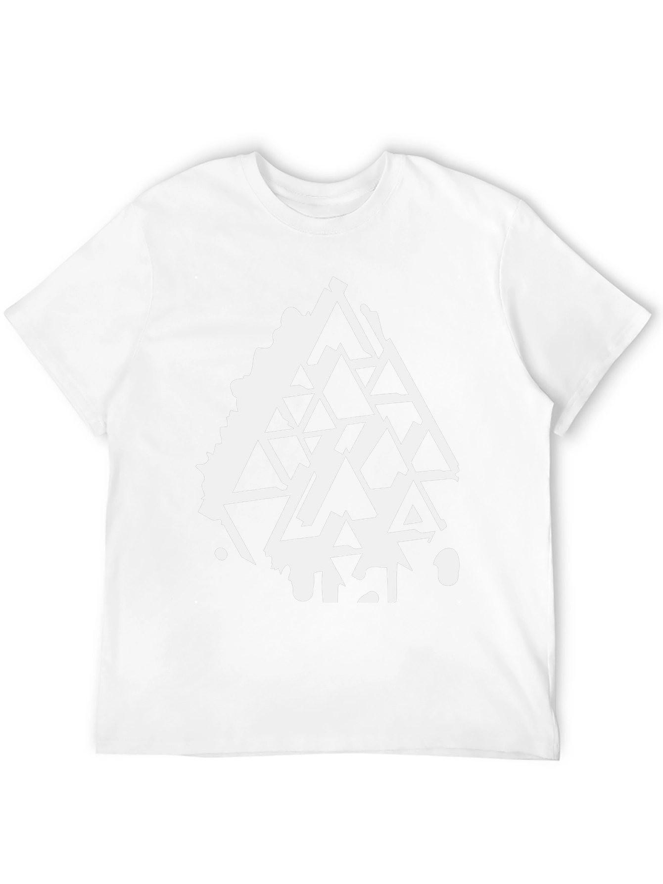 Geometric Triangle Design Black T-Shirt