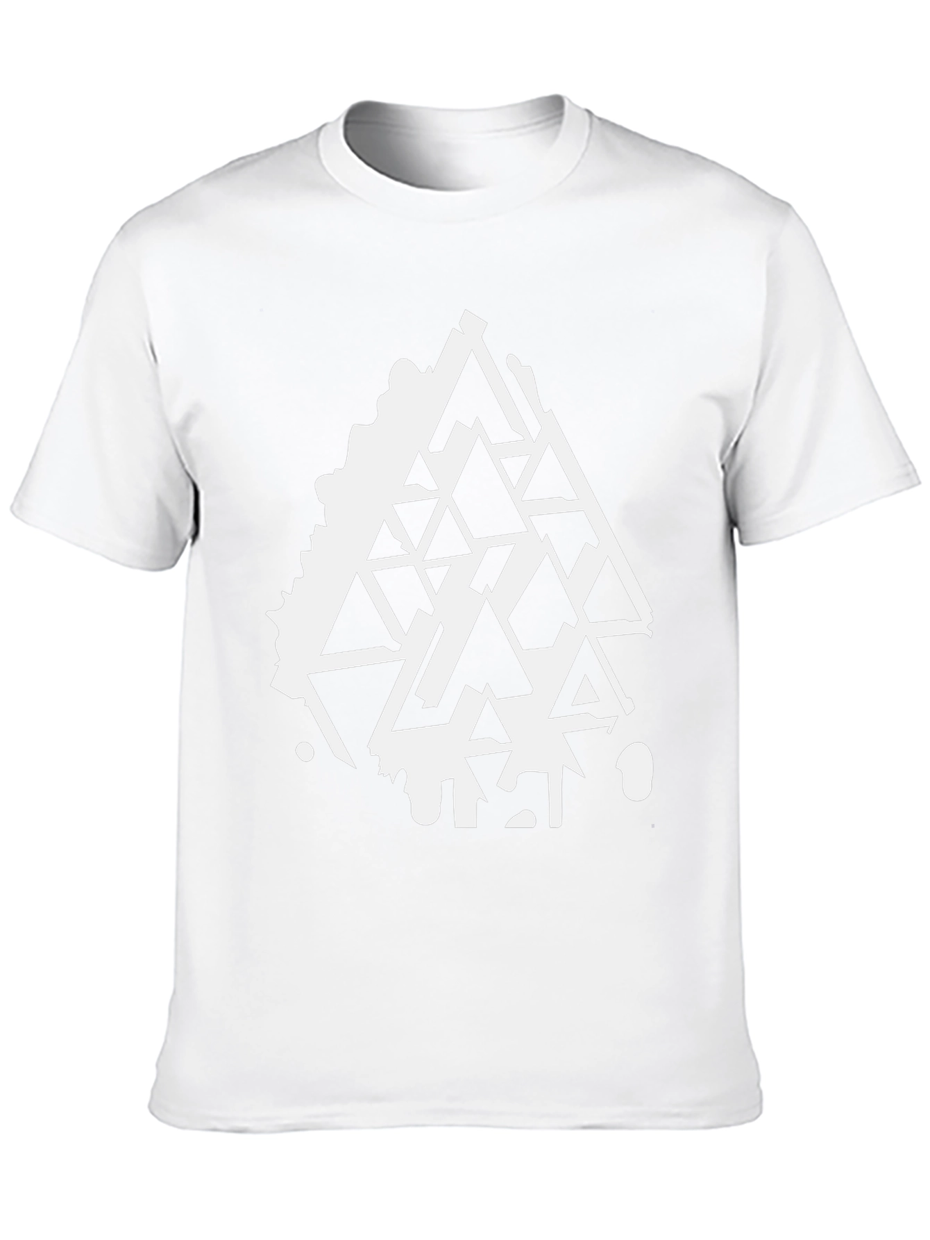 Geometric Triangle Design Black T-Shirt