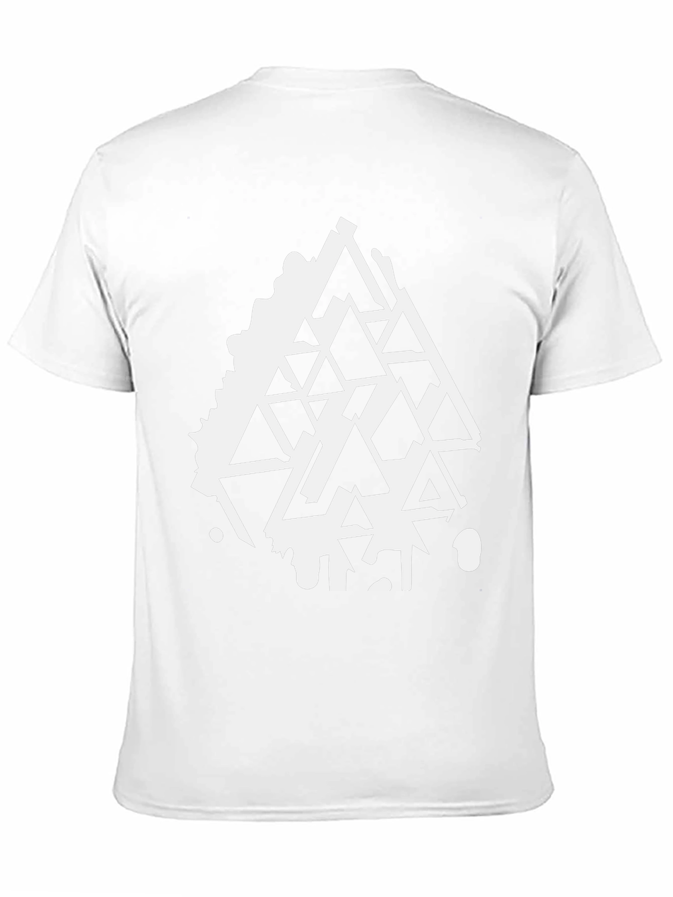 Geometric Triangle Design Black T-Shirt