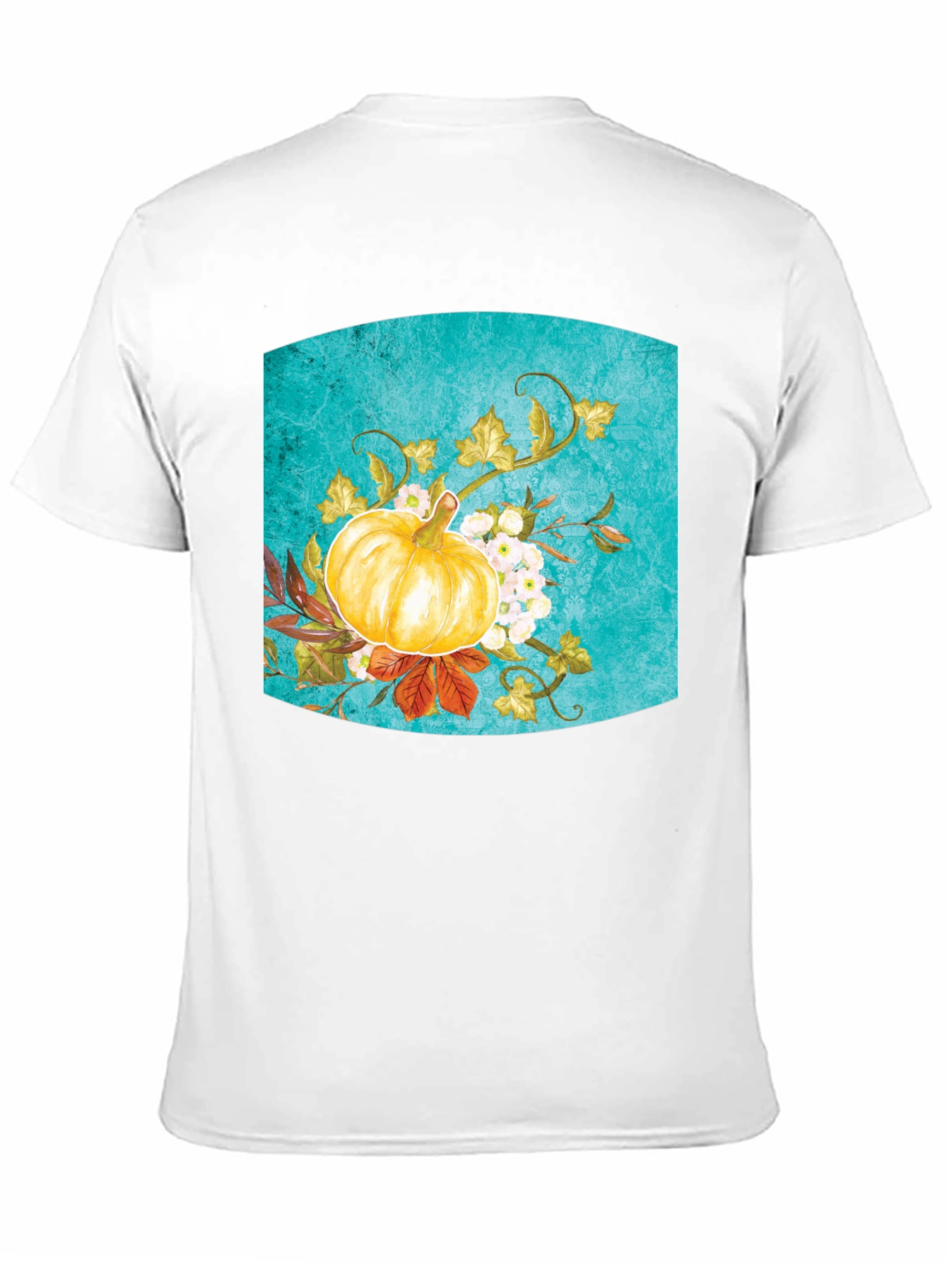 Fall Pumpkin Floral Graphic Tee - Black