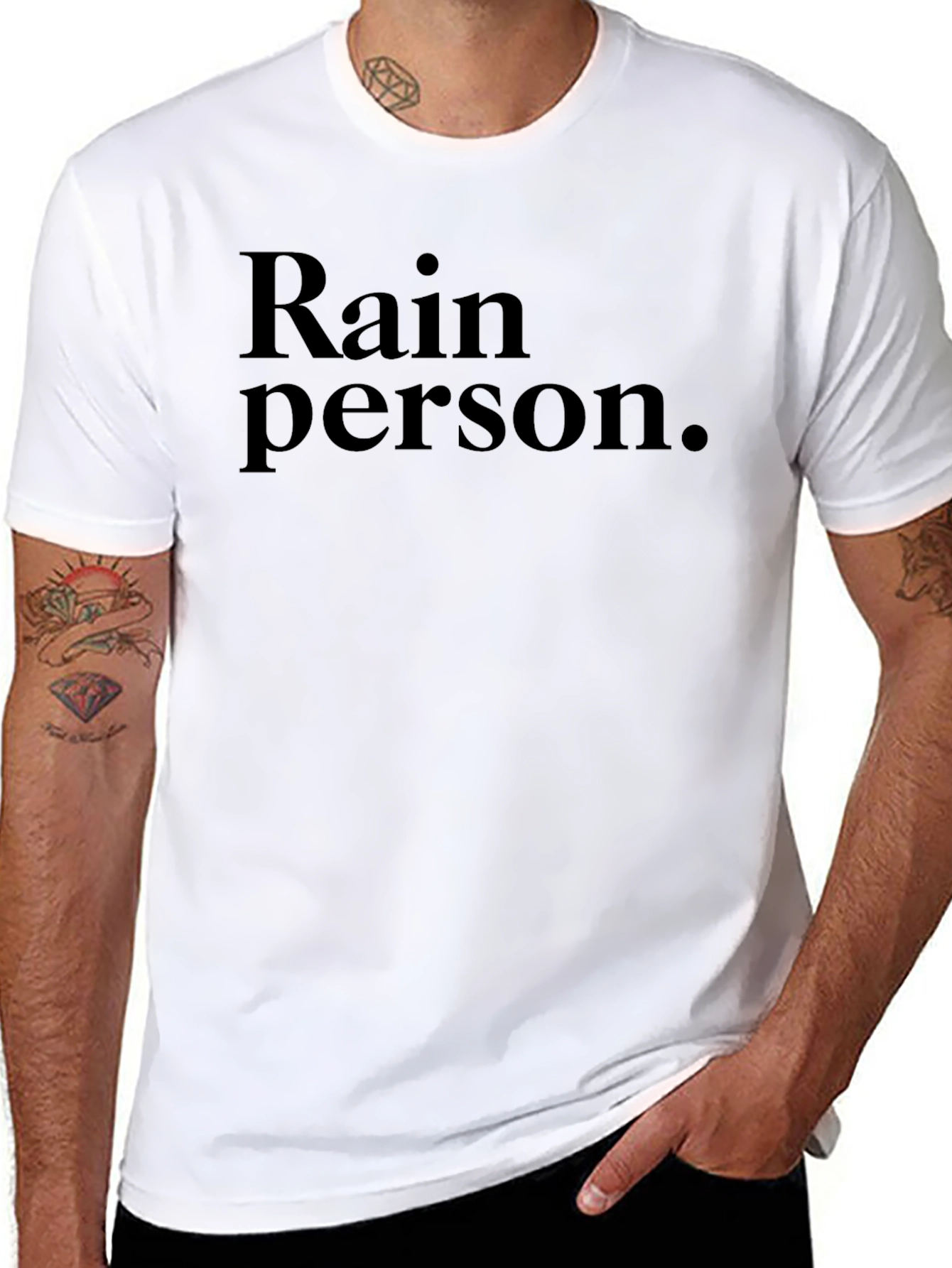 Rain Person Graphic Tee - Soft Cotton Blend