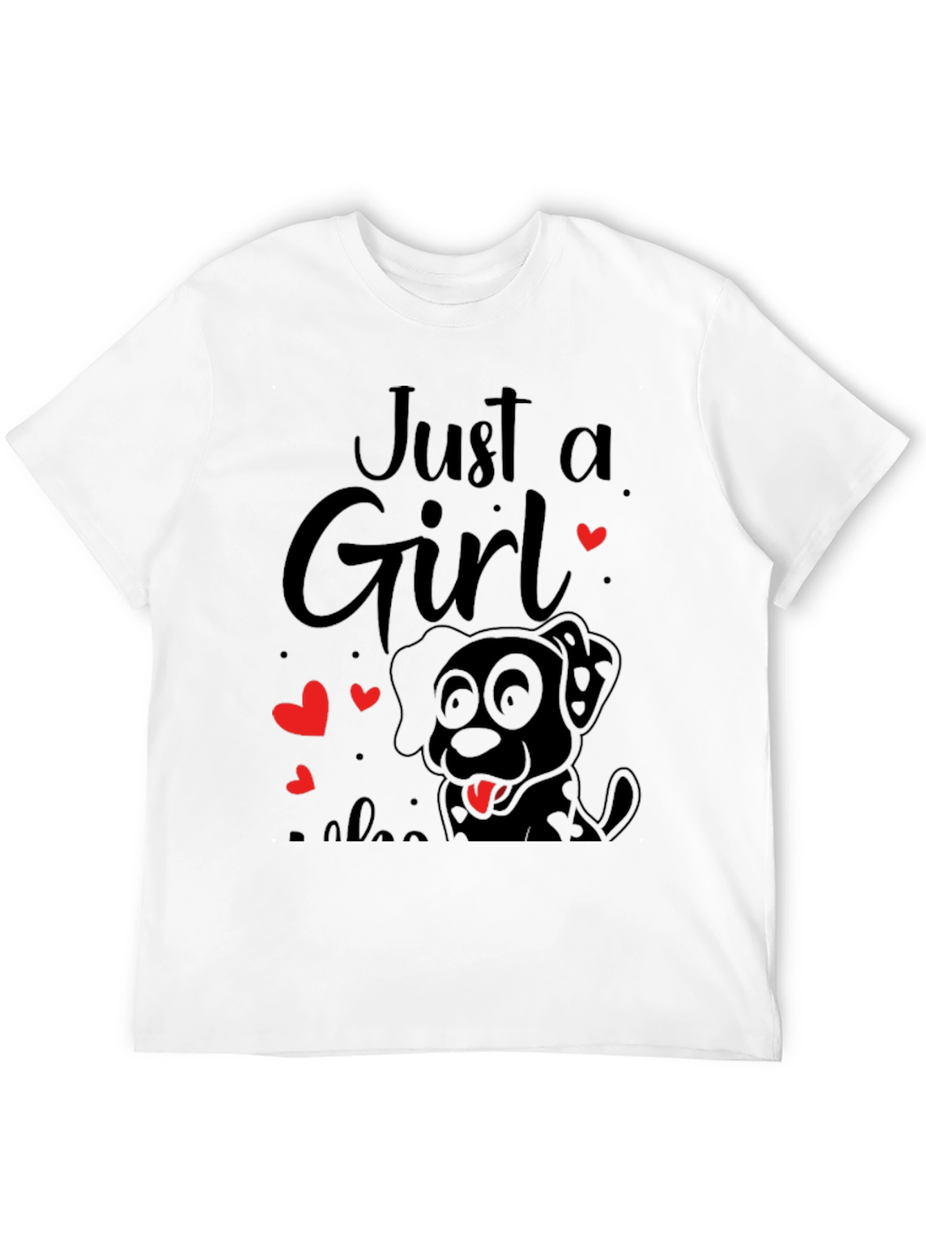 Just A Girl Who Loves Dogs Black T-Shirt