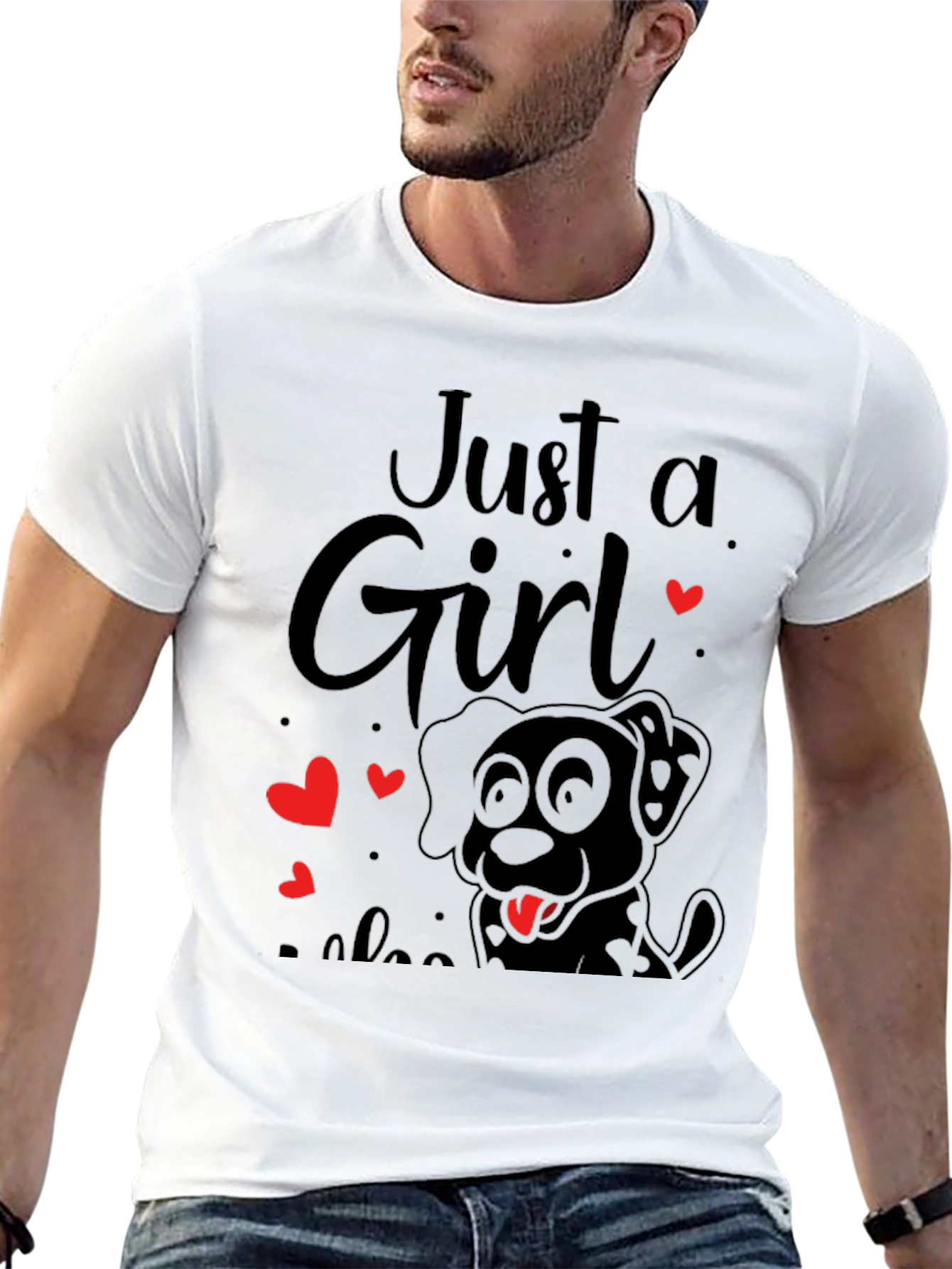 Just A Girl Who Loves Dogs Black T-Shirt